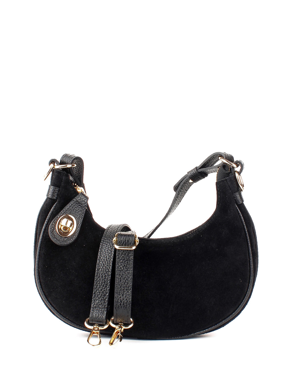 Bolso de hombro de piel italiana Negro 4141-05-47