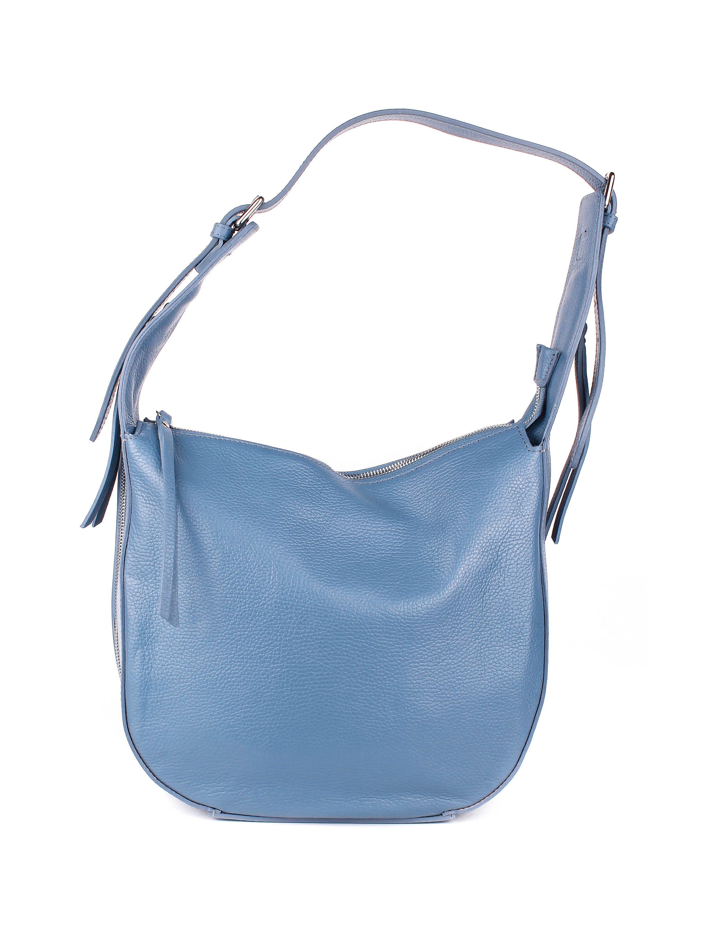 Bolso de hombro de piel italiana Темно блакитний 7231-97-32