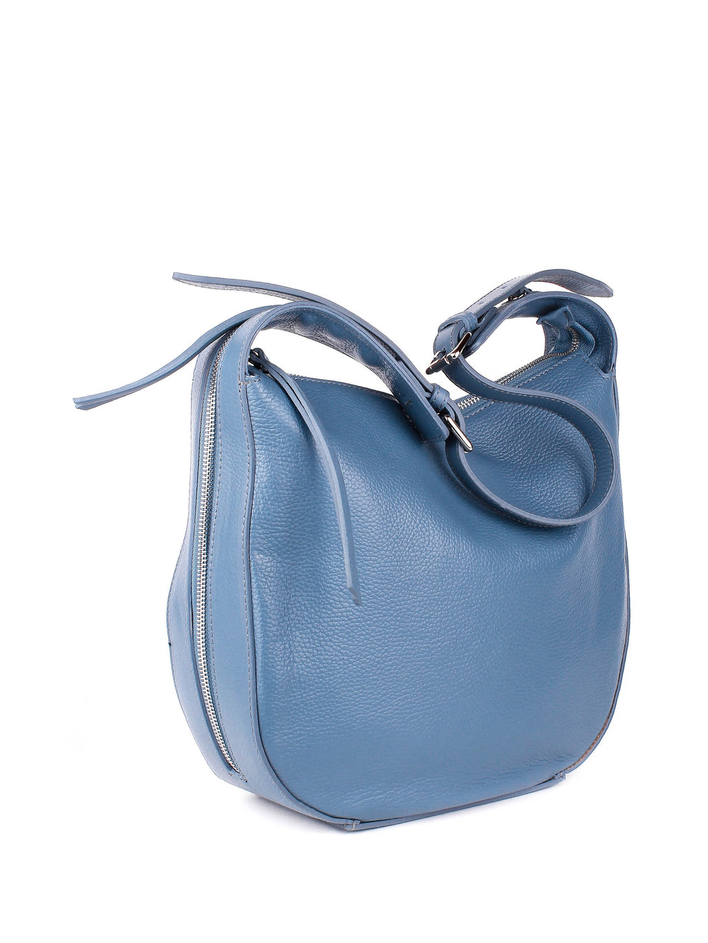 Bolso de hombro de piel italiana Темно блакитний 7231-97-32