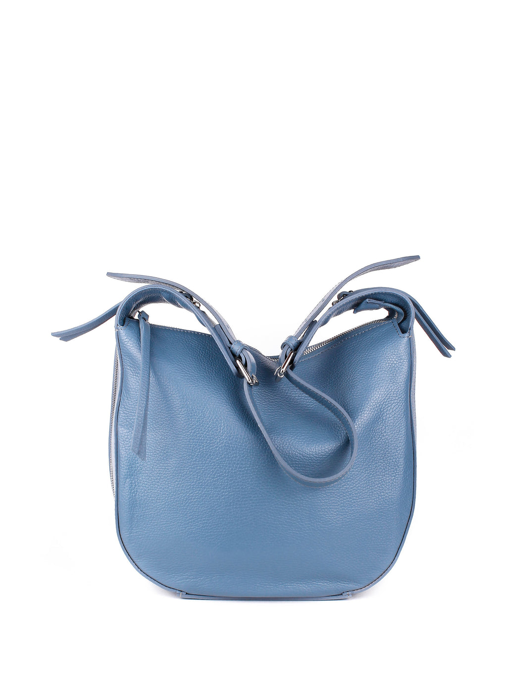 Bolso de hombro de piel italiana Темно блакитний 7231-97-32