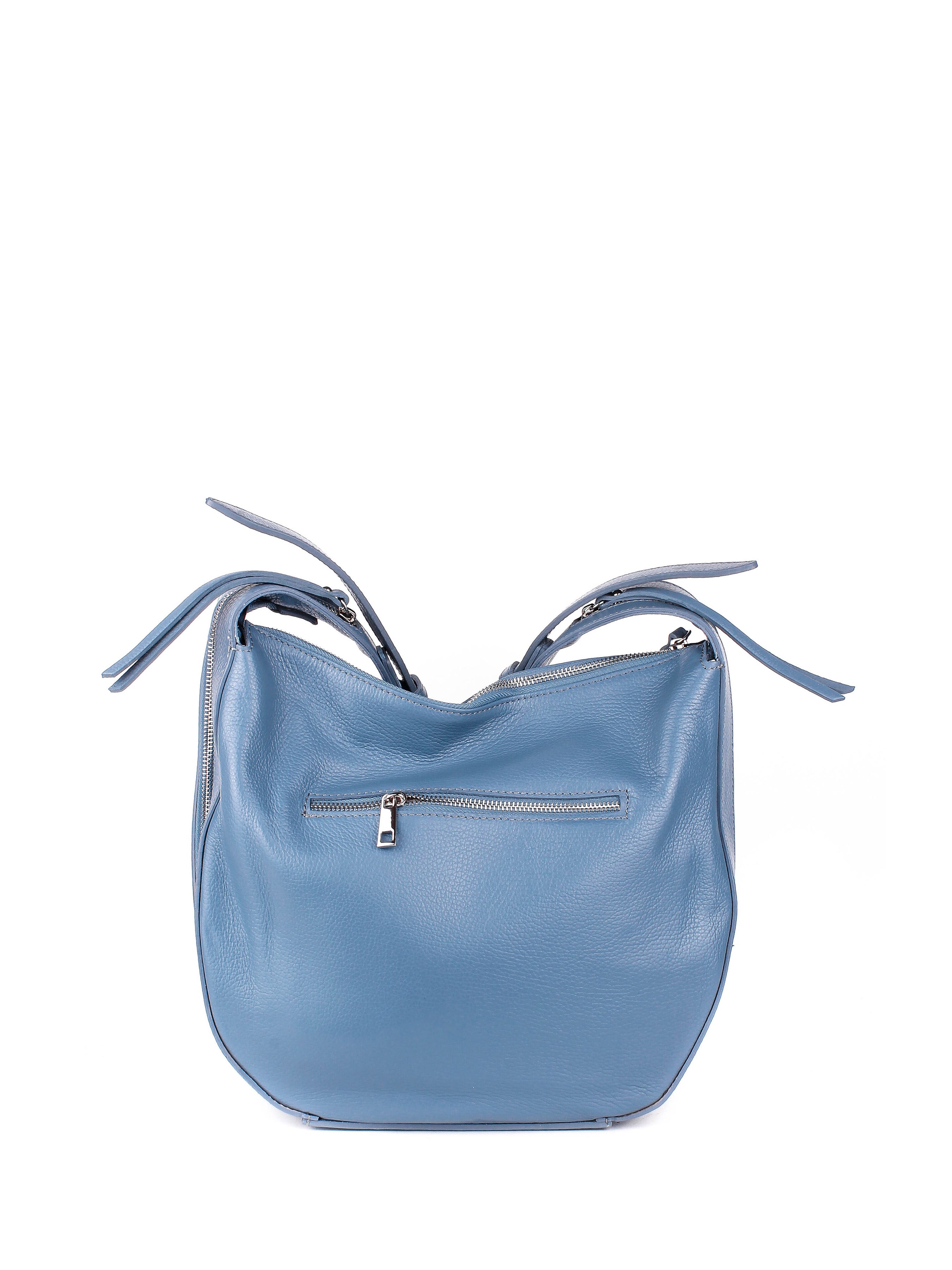 Bolso de hombro de piel italiana Темно блакитний 7231-97-32