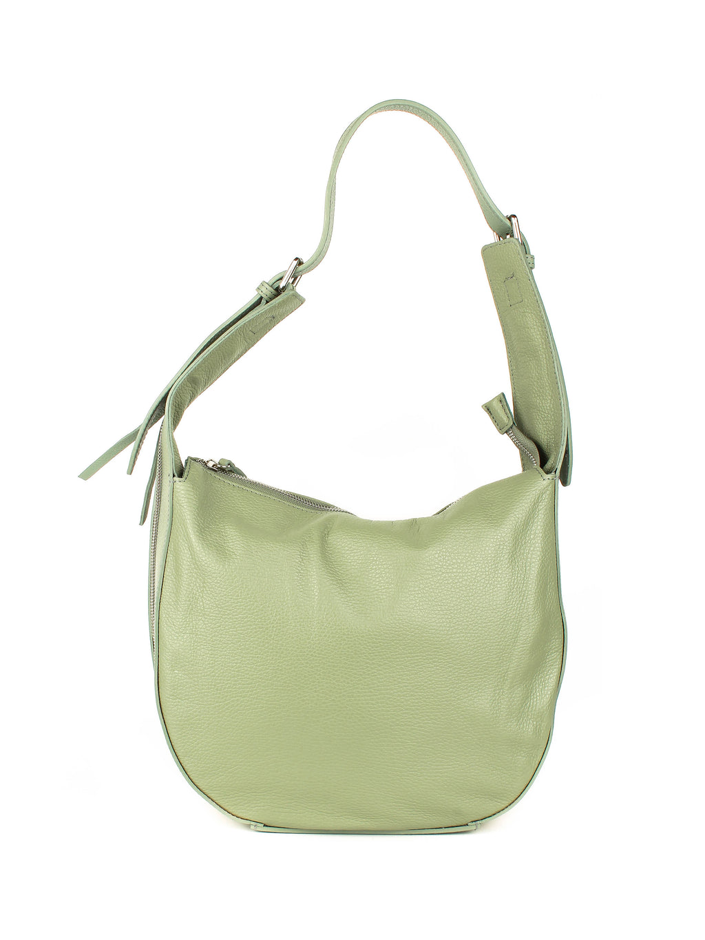 Bolso de hombro de piel italiana Verde 7231-81-32