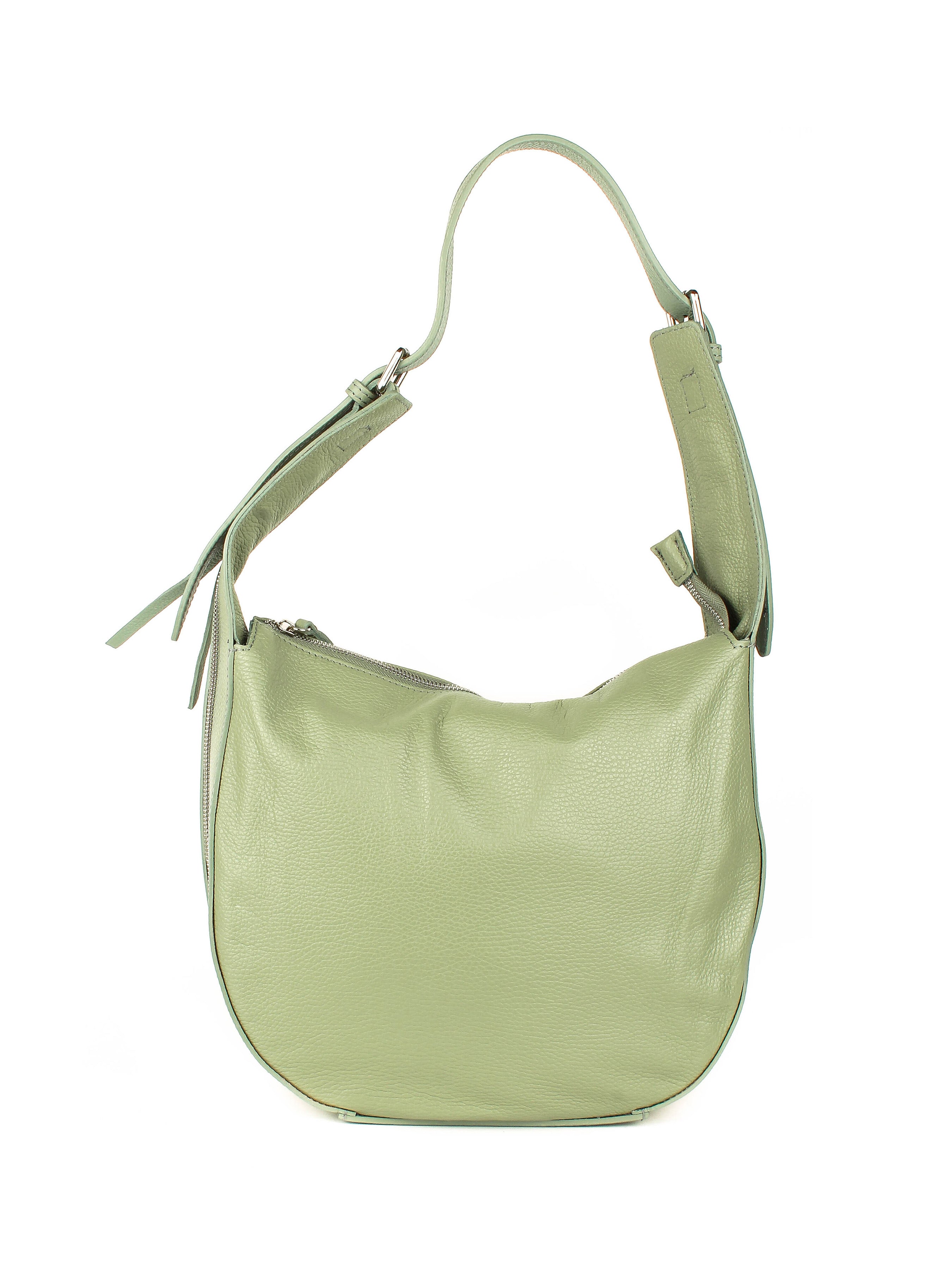 Bolso de hombro de piel italiana Verde 7231-81-32