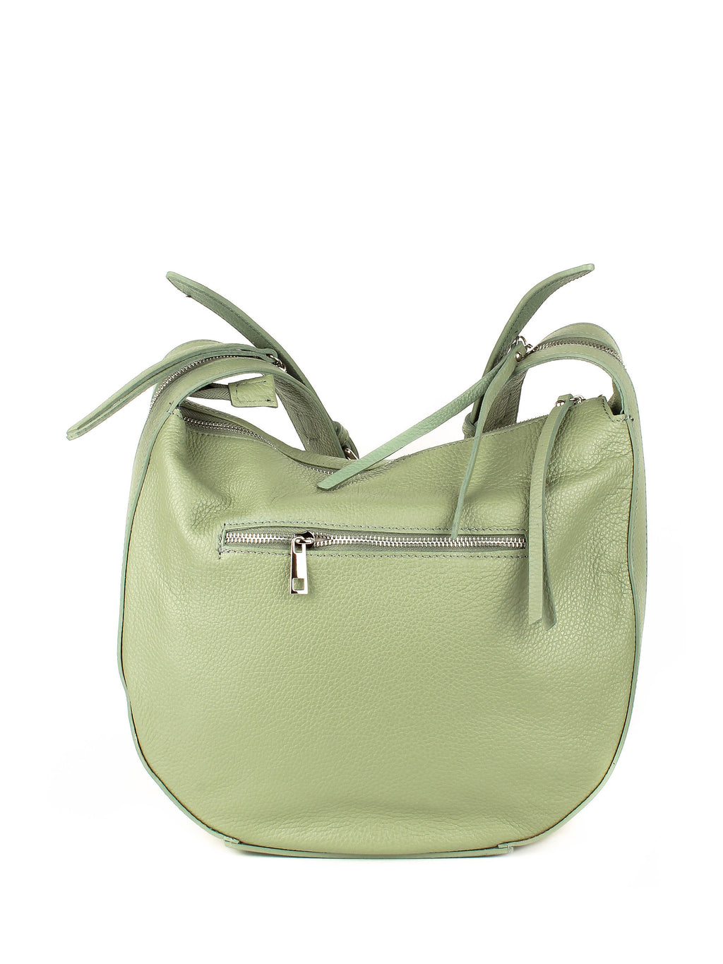Bolso de hombro de piel italiana Verde 7231-81-32