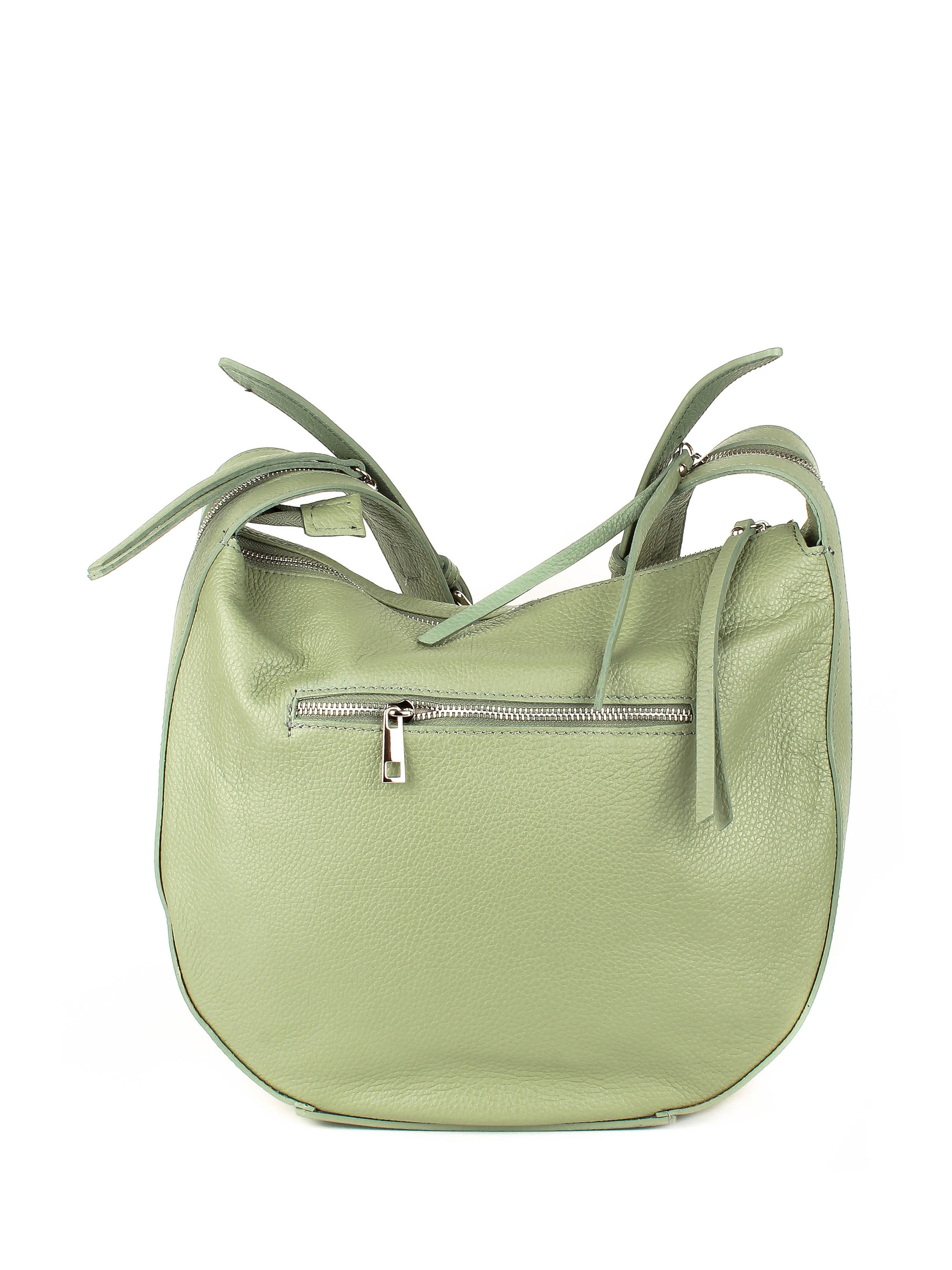 Bolso de hombro de piel italiana Verde 7231-81-32