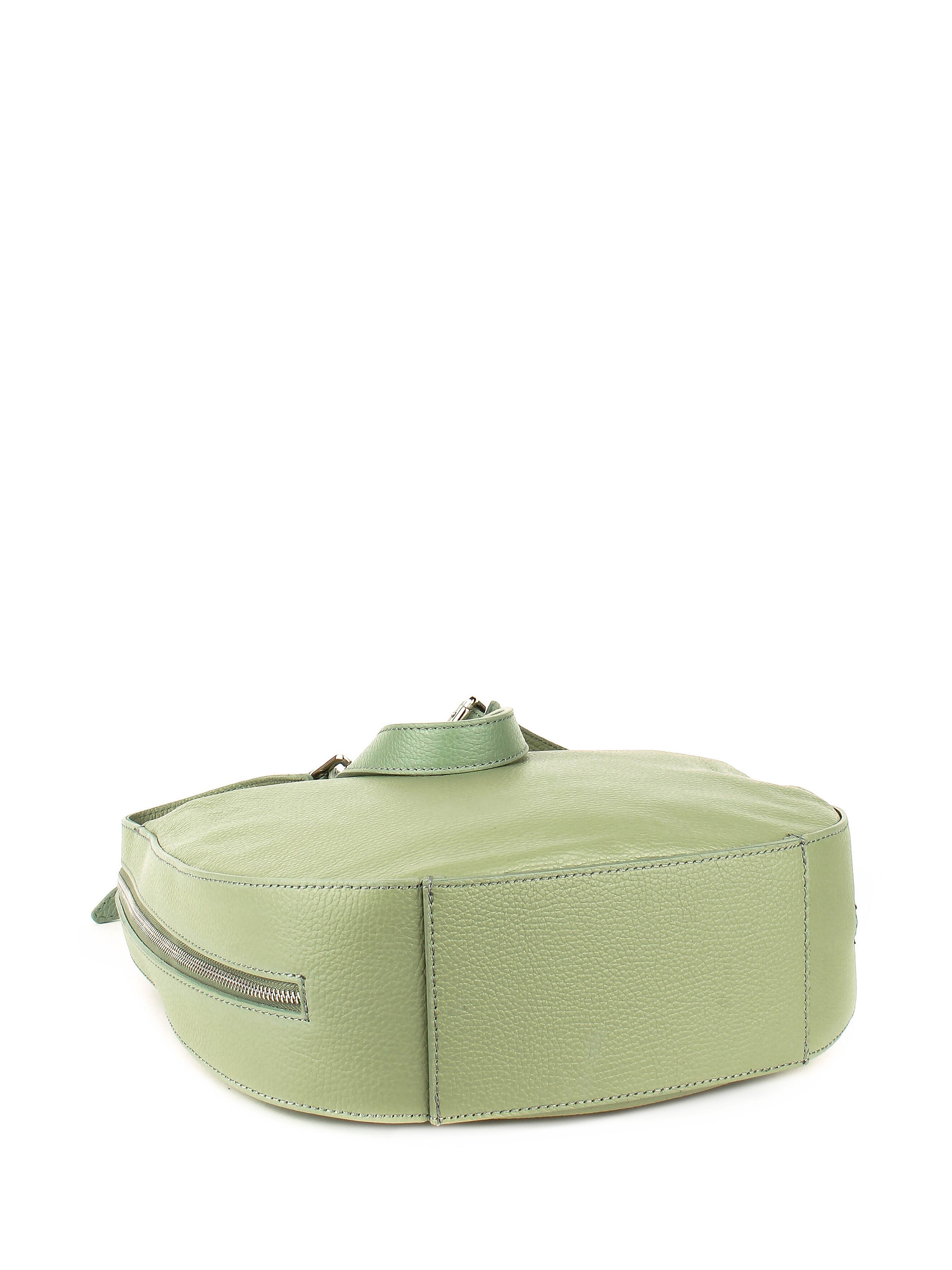 Bolso de hombro de piel italiana Verde 7231-81-32