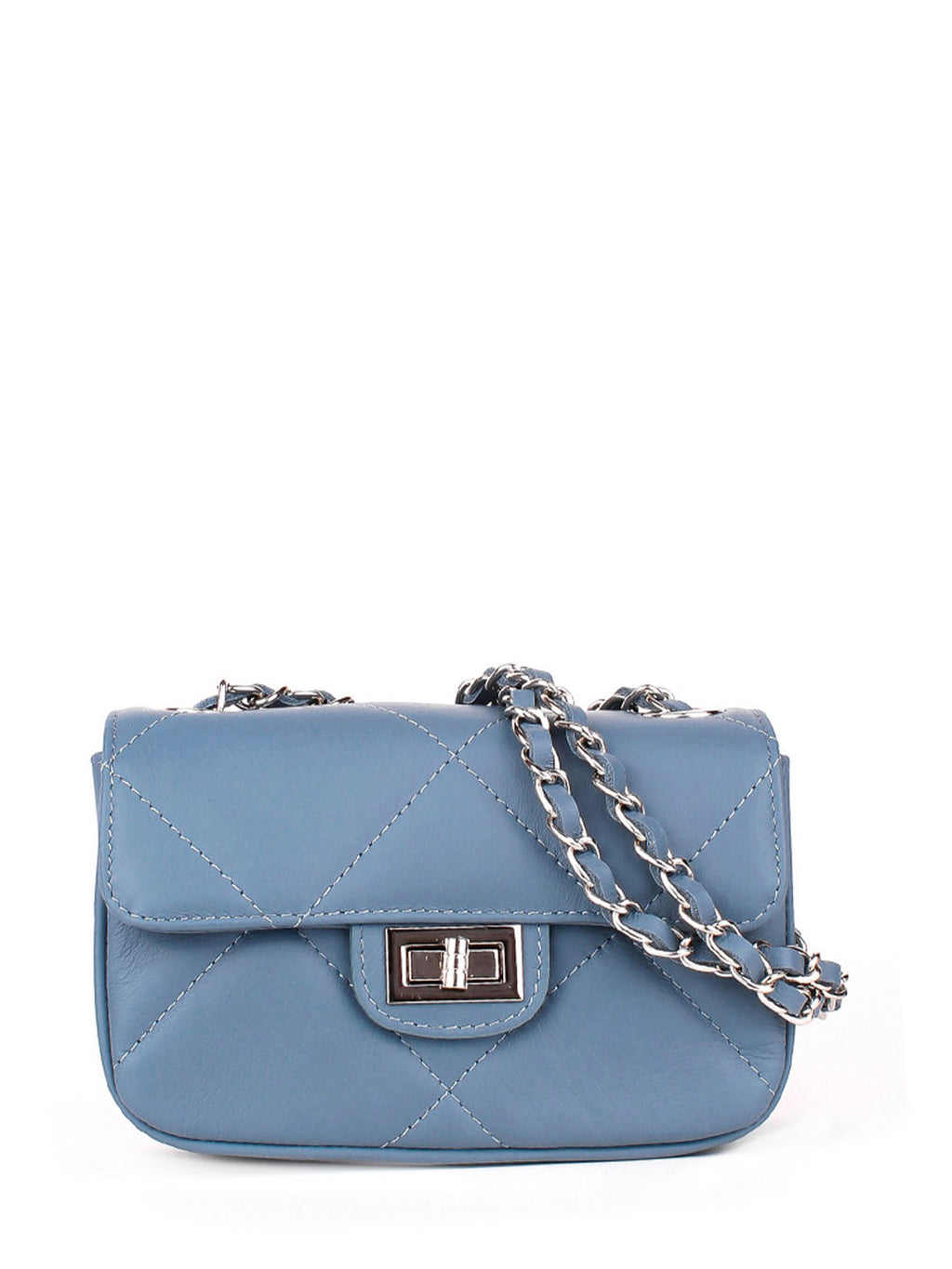 Bandolera de piel italiana Темно блакитний 1293-97-37