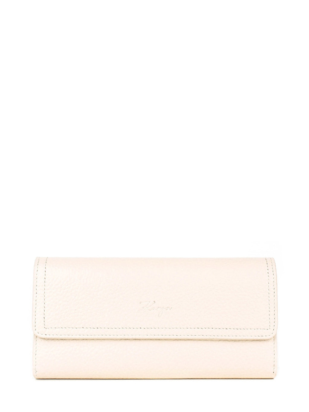 Cartera de piel italiana Beige 1179-13