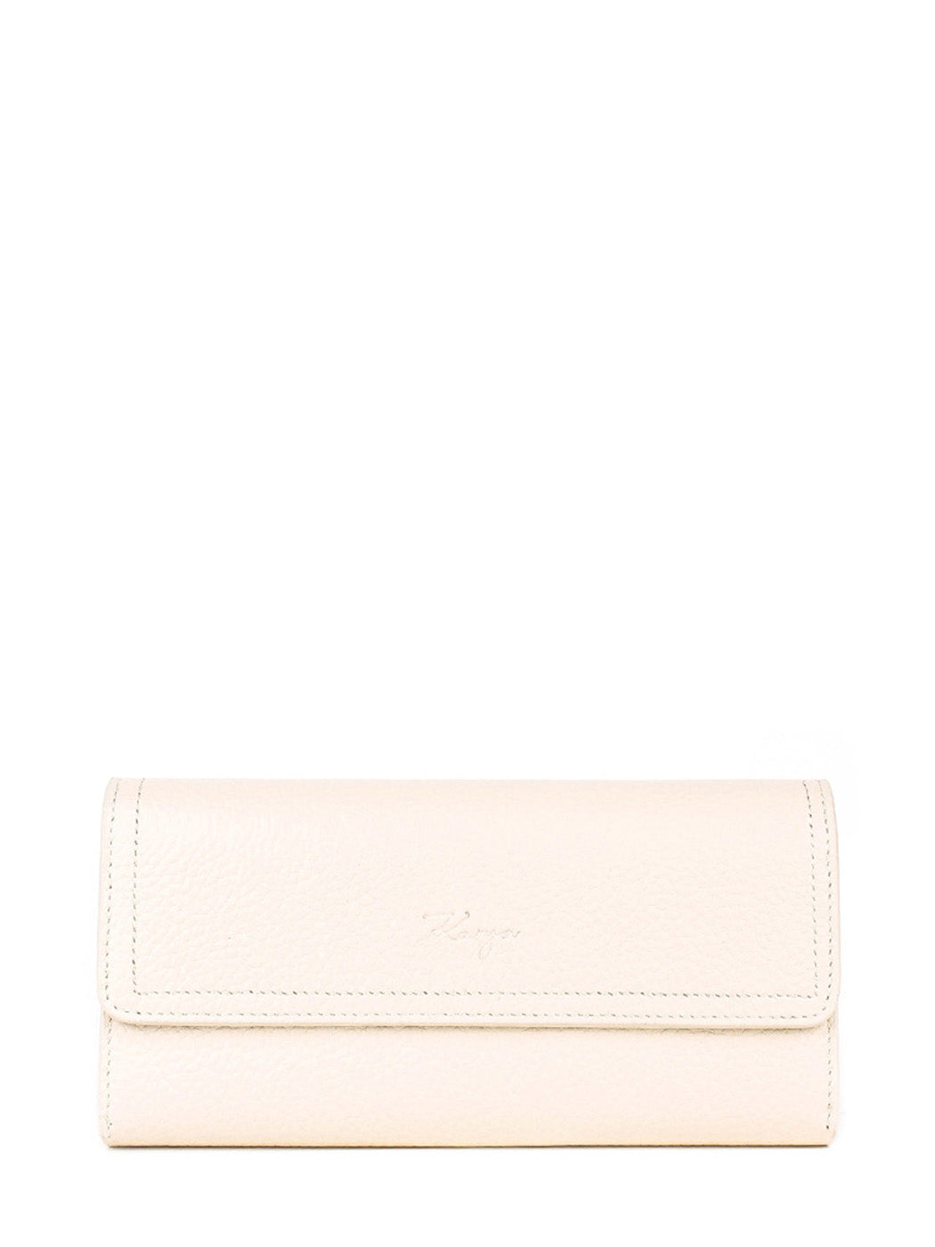 Cartera de piel italiana Beige 1179-13