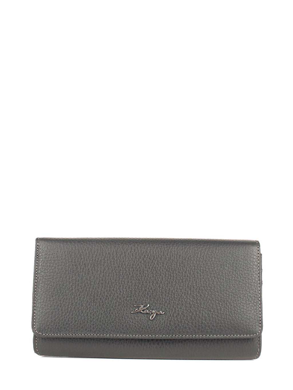 Cartera de piel italiana Gris 1213-081