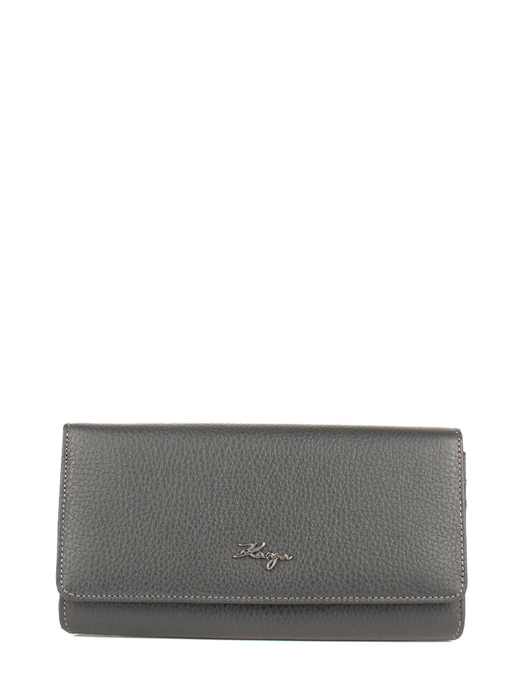 Cartera de piel italiana Gris 1213-081