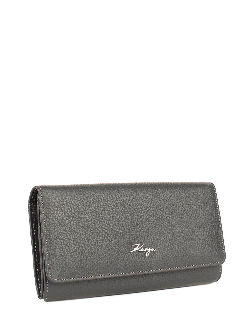 Cartera de piel italiana Gris 1213-081