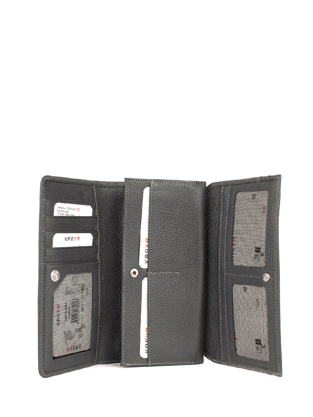 Cartera de piel italiana Gris 1213-081