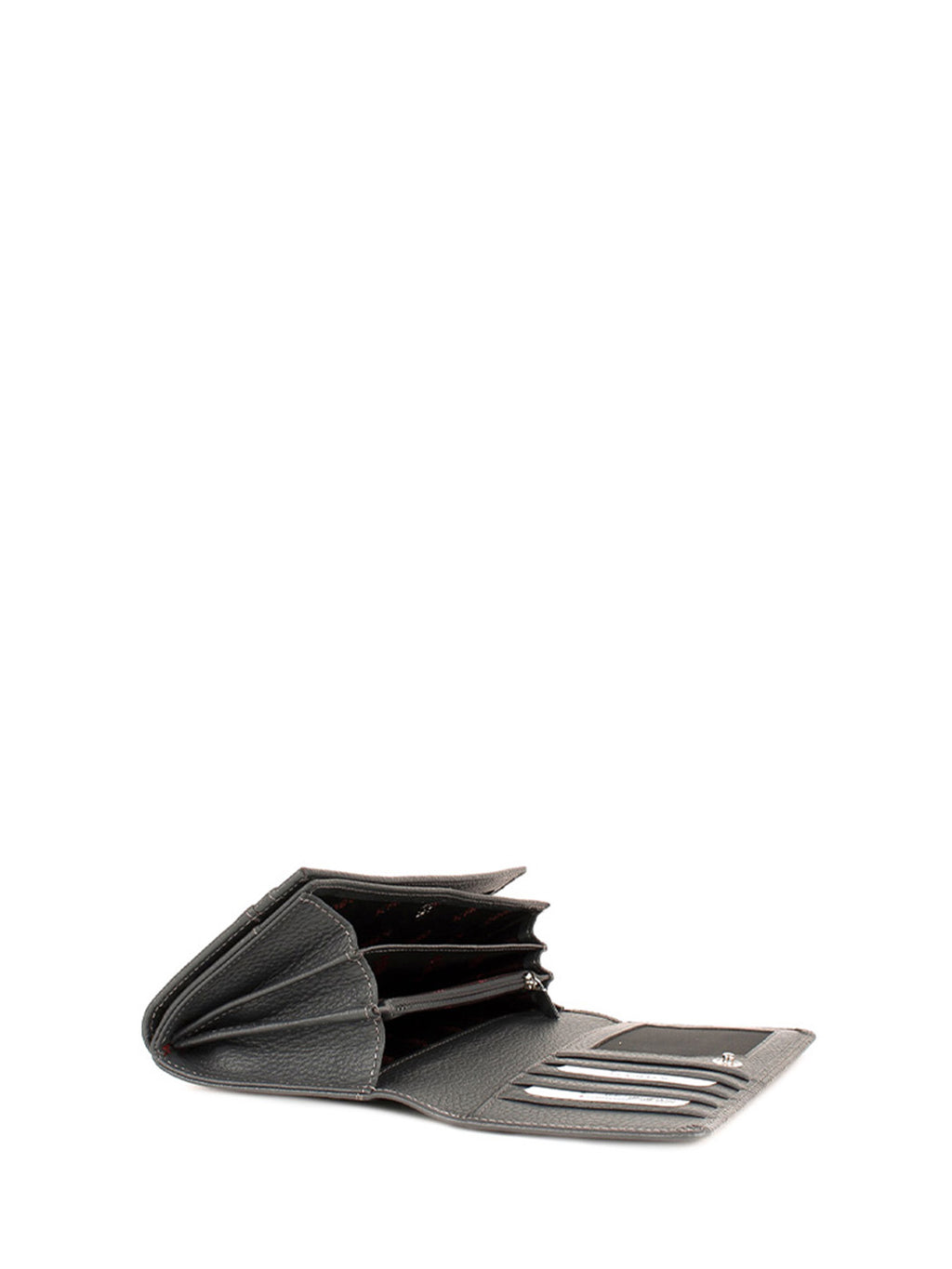 Cartera de piel italiana Gris 1213-081