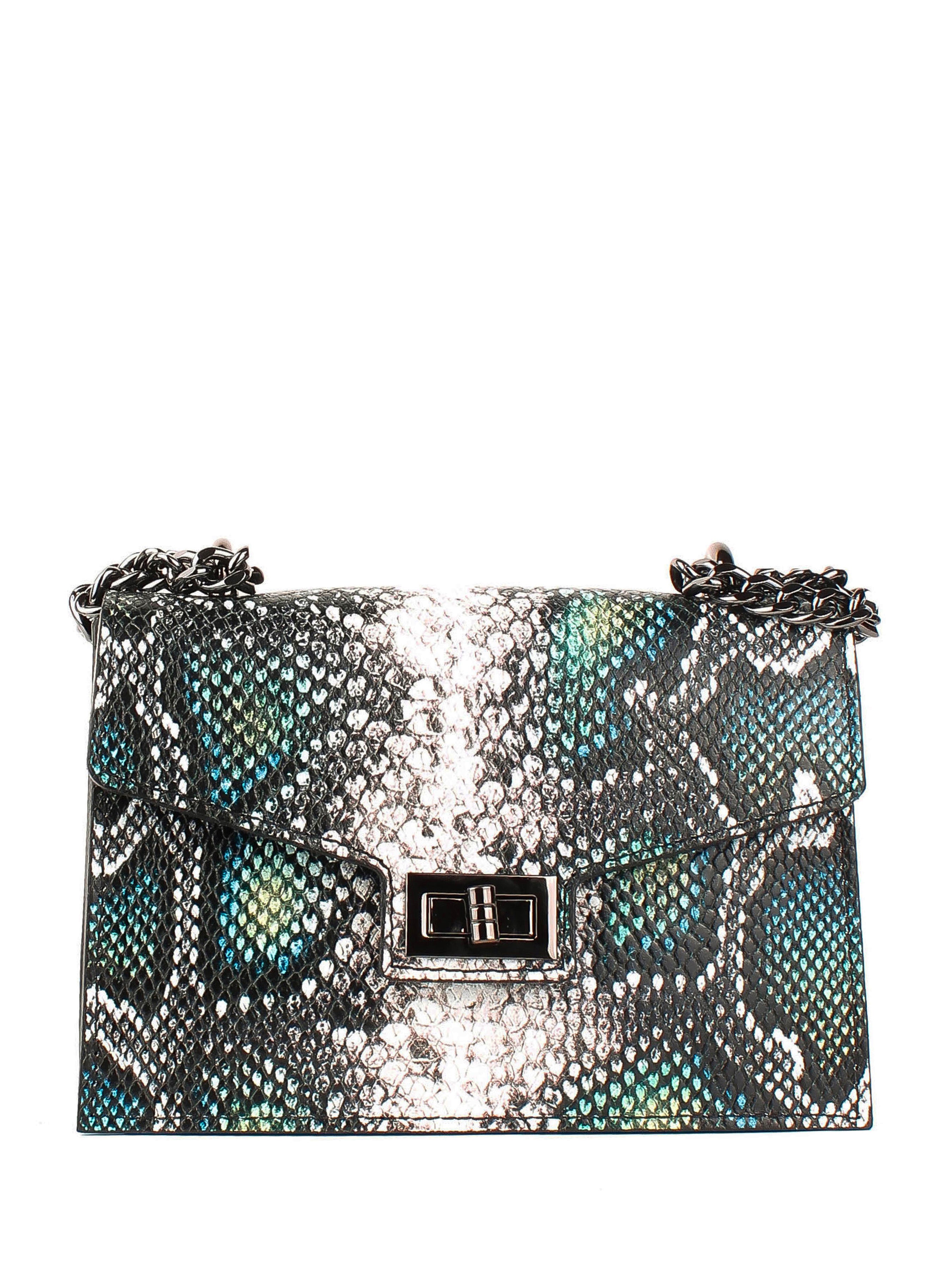 Bandolera de piel italiana Verde 3941-08-35