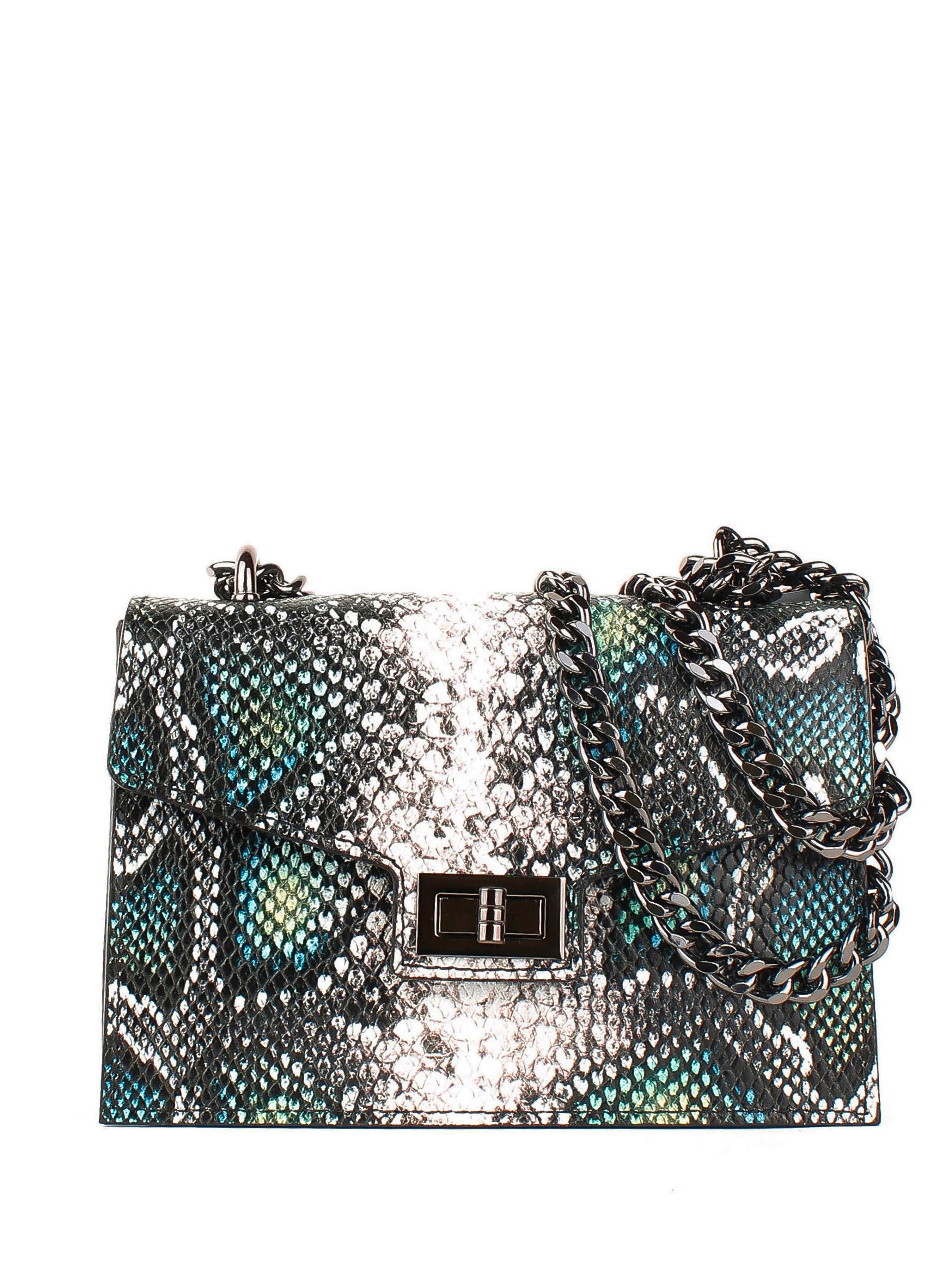 Bandolera de piel italiana Verde 3941-08-35