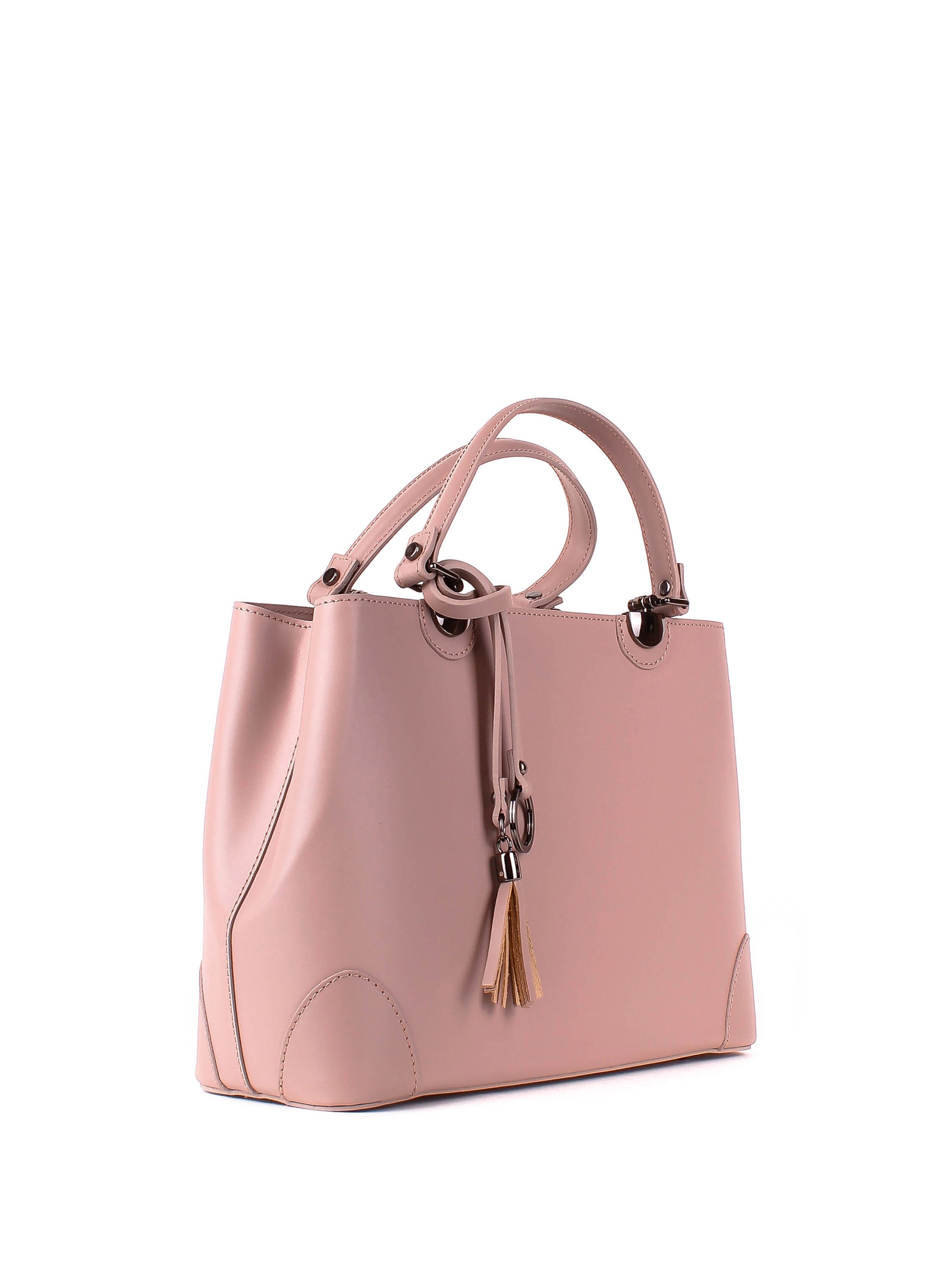 Bolso Tote de piel italiana FIORI Rosa