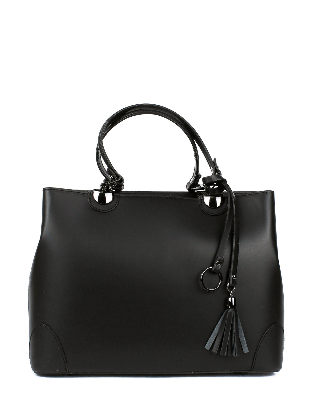 Bolso Tote de piel italiana FIORI Negro