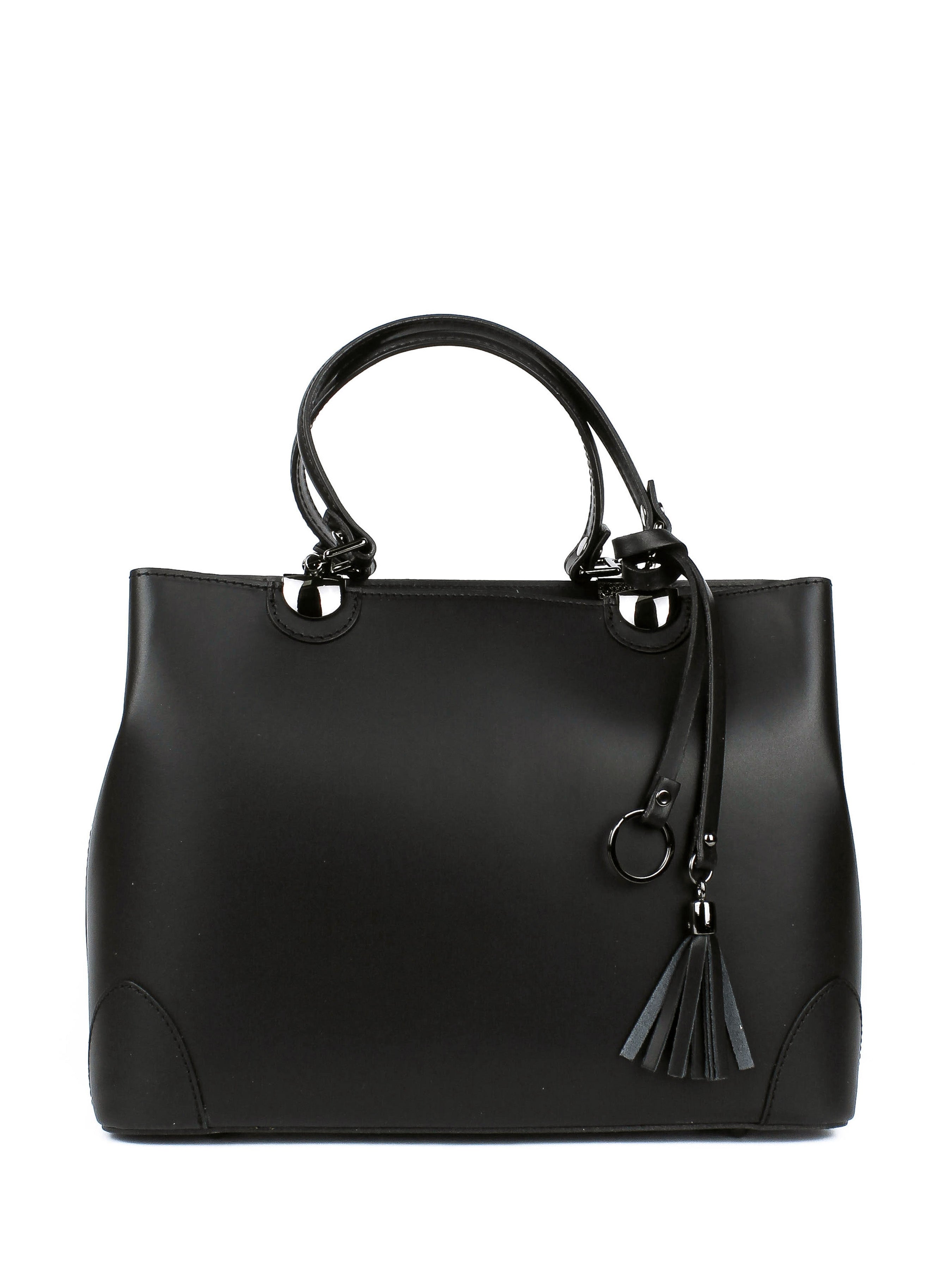 Bolso Tote de piel italiana FIORI Negro