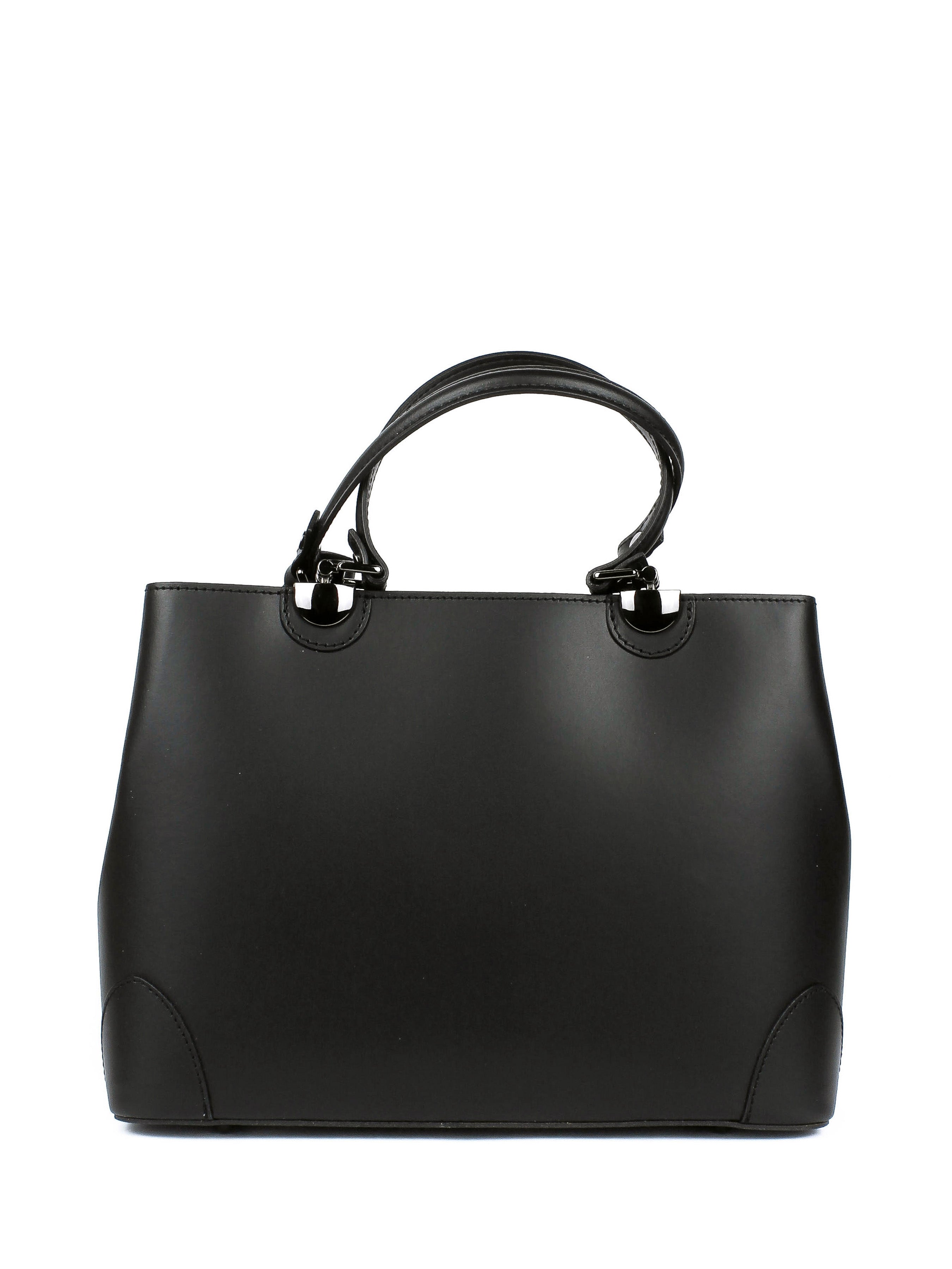 Bolso Tote de piel italiana FIORI Negro