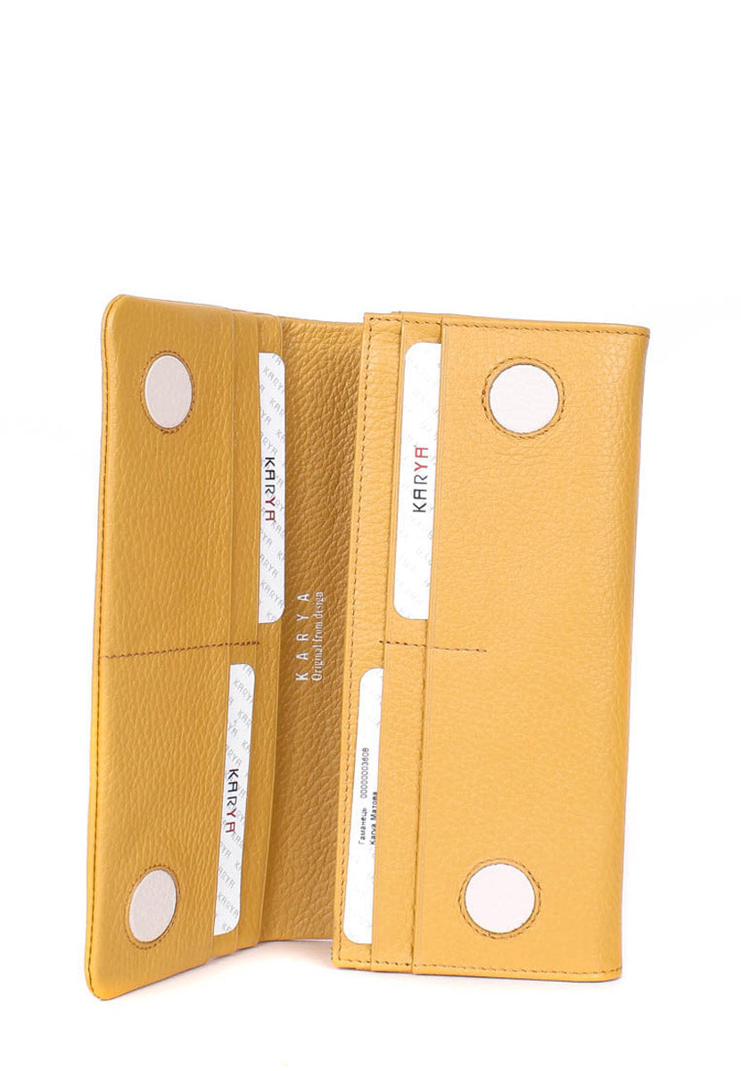 Cartera de piel italiana Amarillo 1159-56