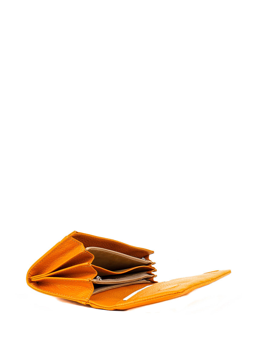 Cartera de piel italiana Amarillo 1159-56