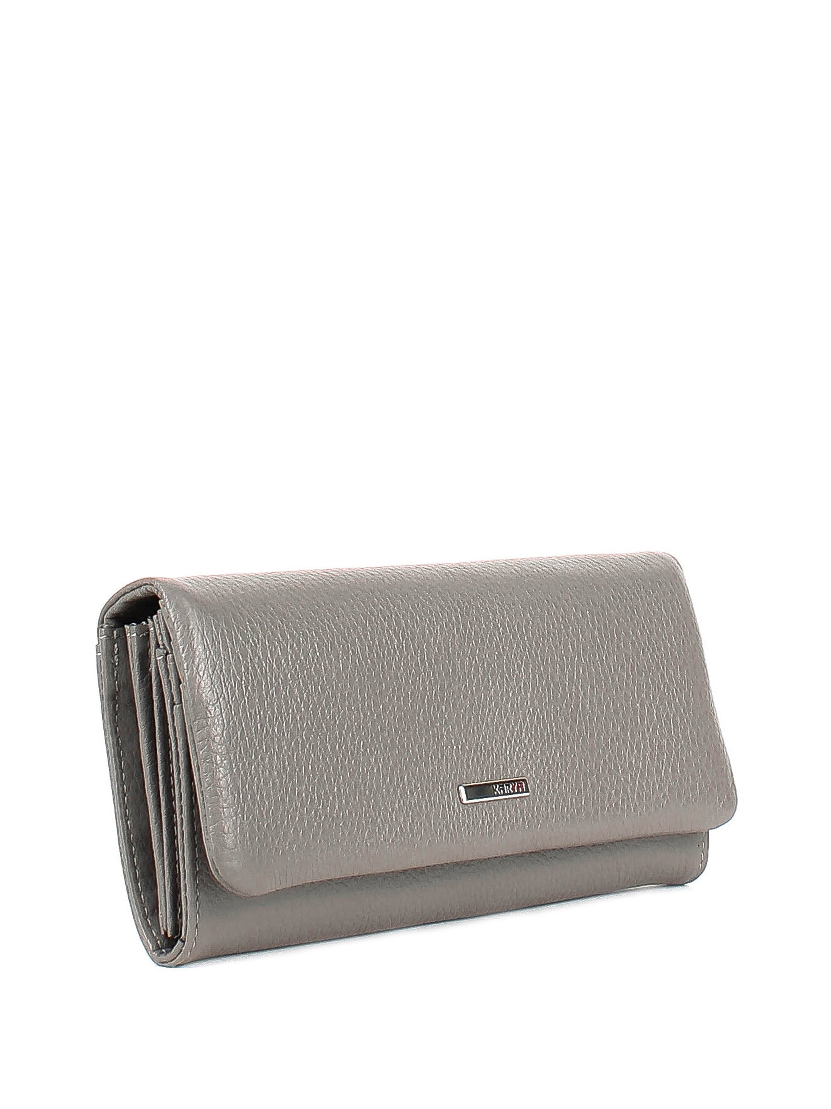 Cartera de piel italiana Gris 1159-098