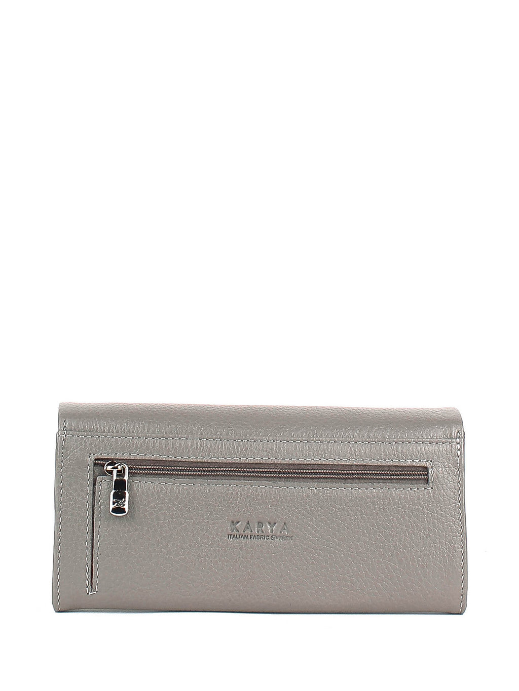 Cartera de piel italiana Gris 1159-098