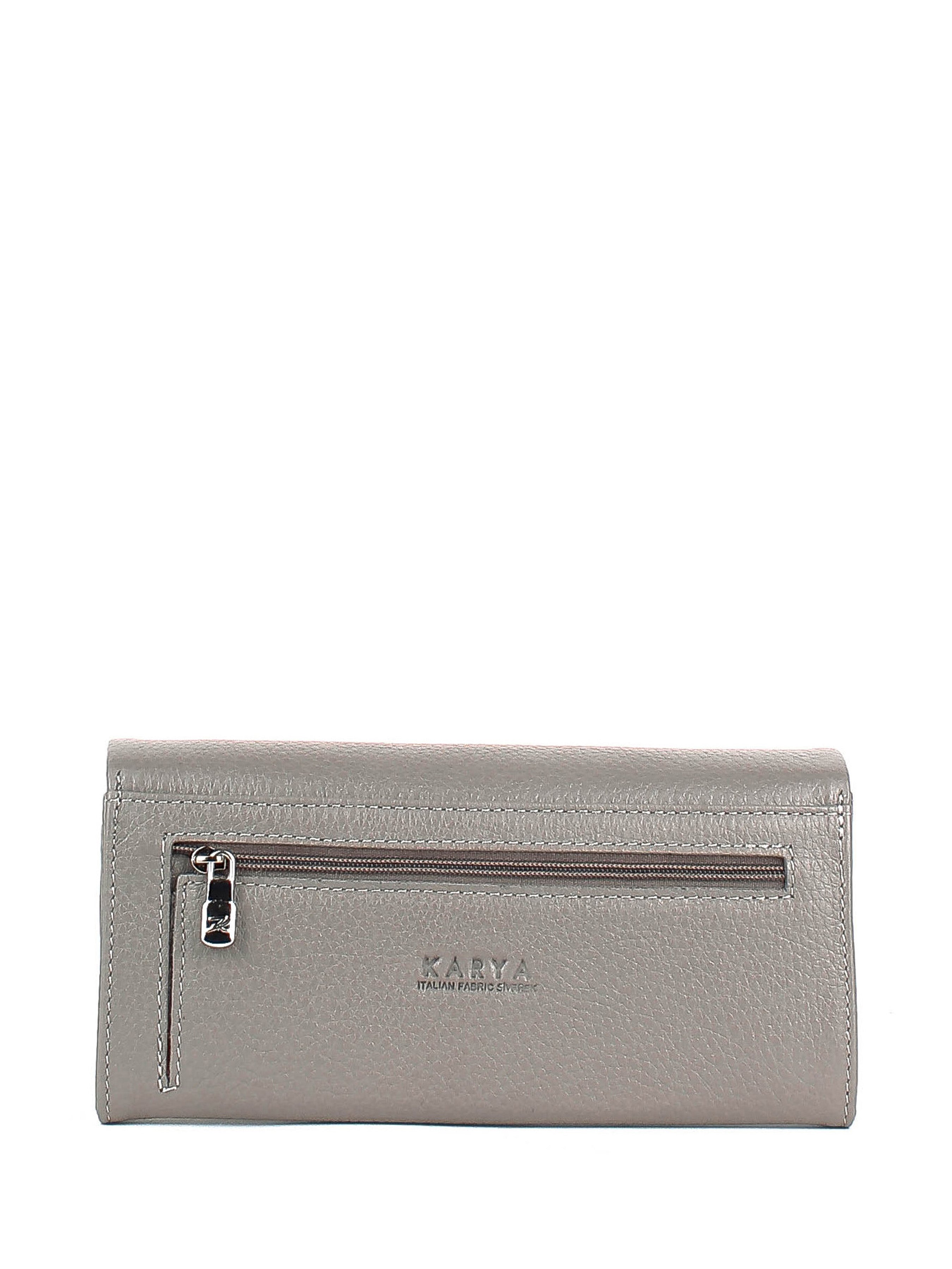 Cartera de piel italiana Gris 1159-098