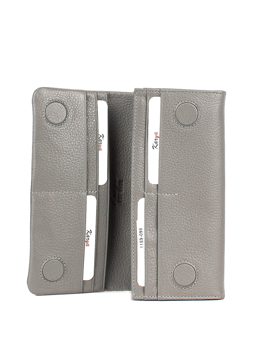 Cartera de piel italiana Gris 1159-098