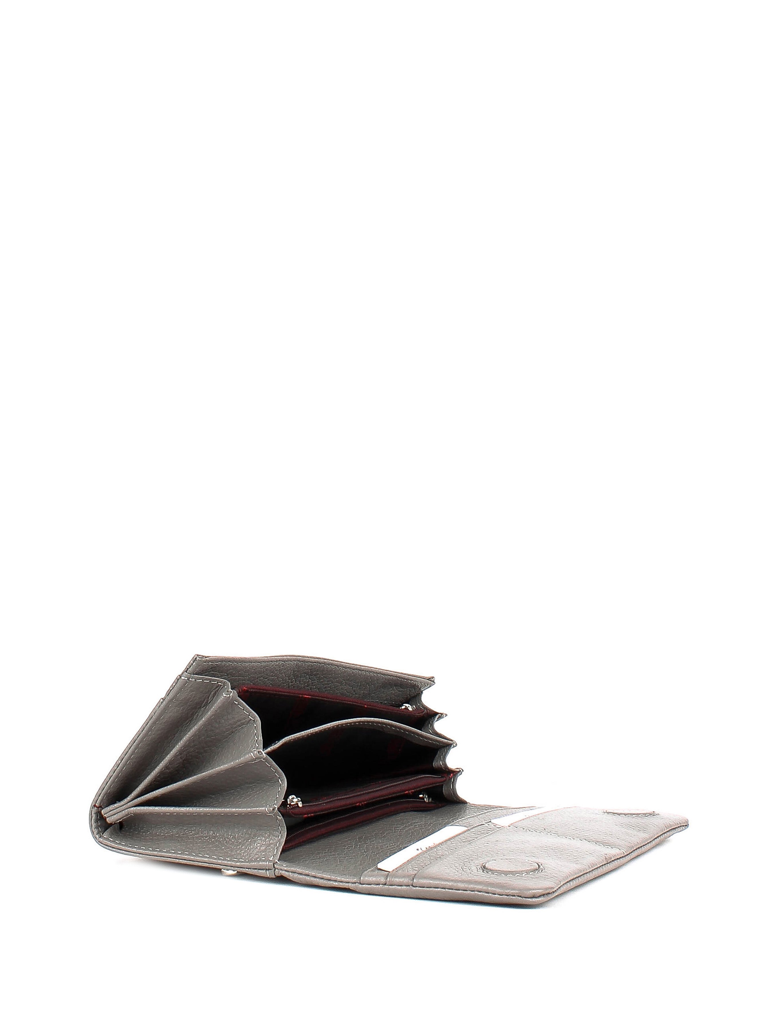 Cartera de piel italiana Gris 1159-098