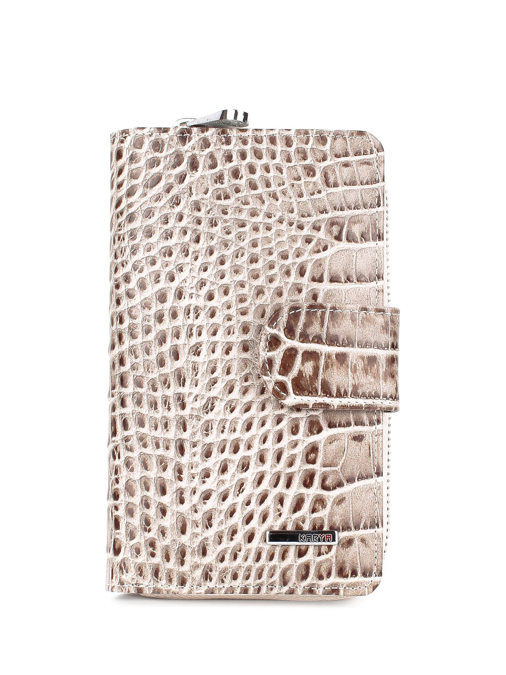 Cartera de piel italiana Beige 2009-526