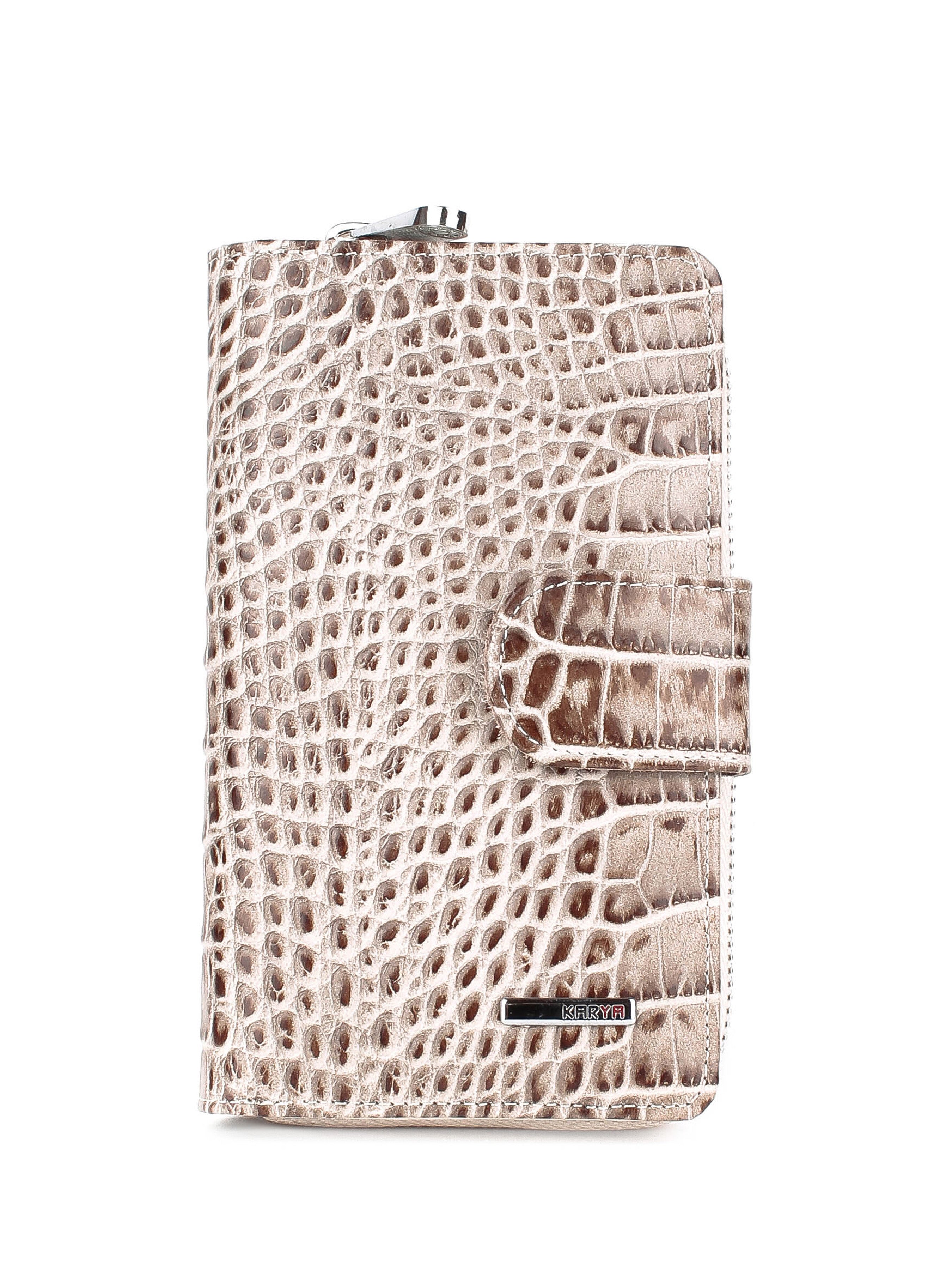 Cartera de piel italiana Beige 2009-526