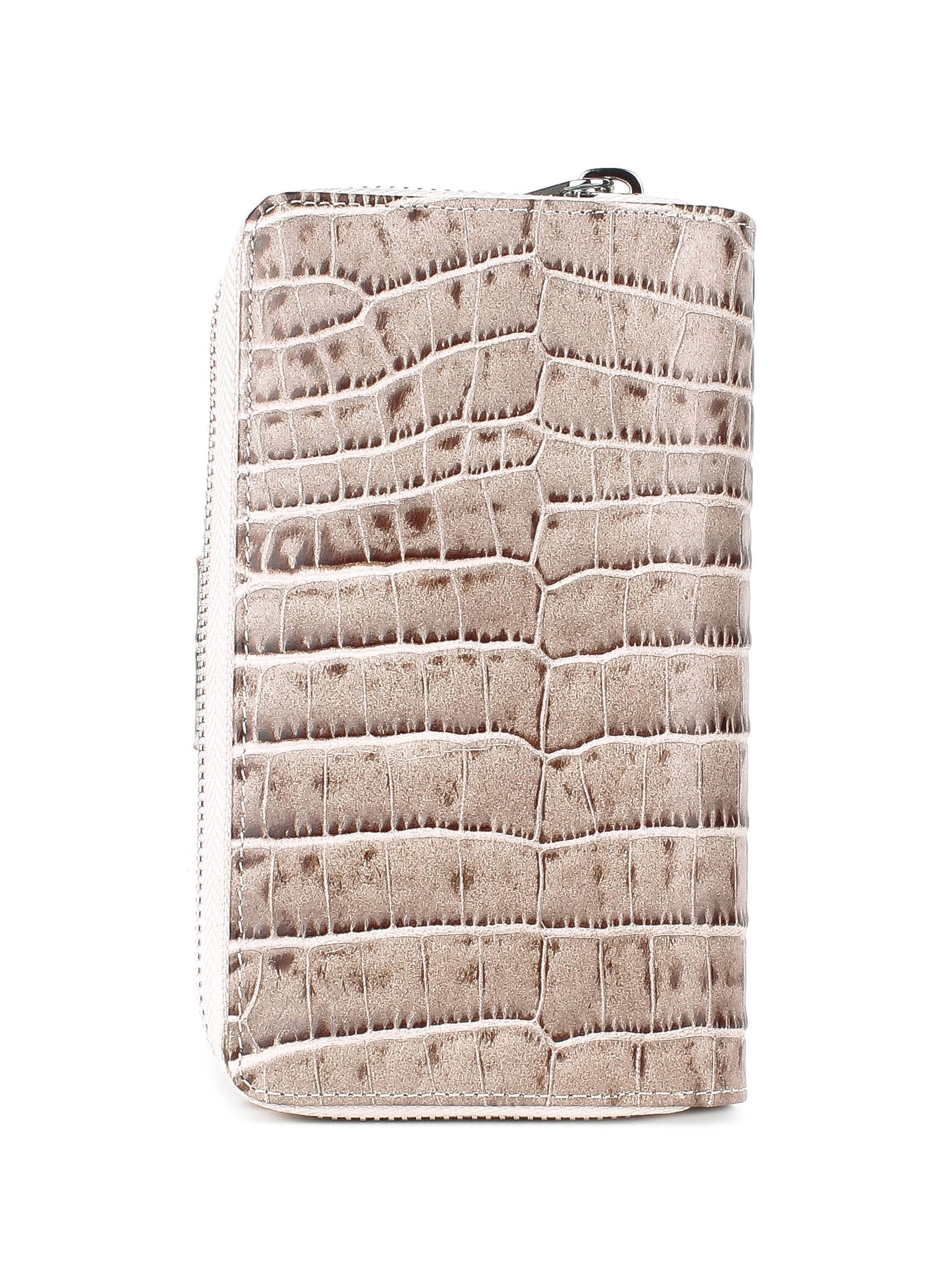 Cartera de piel italiana Beige 2009-526