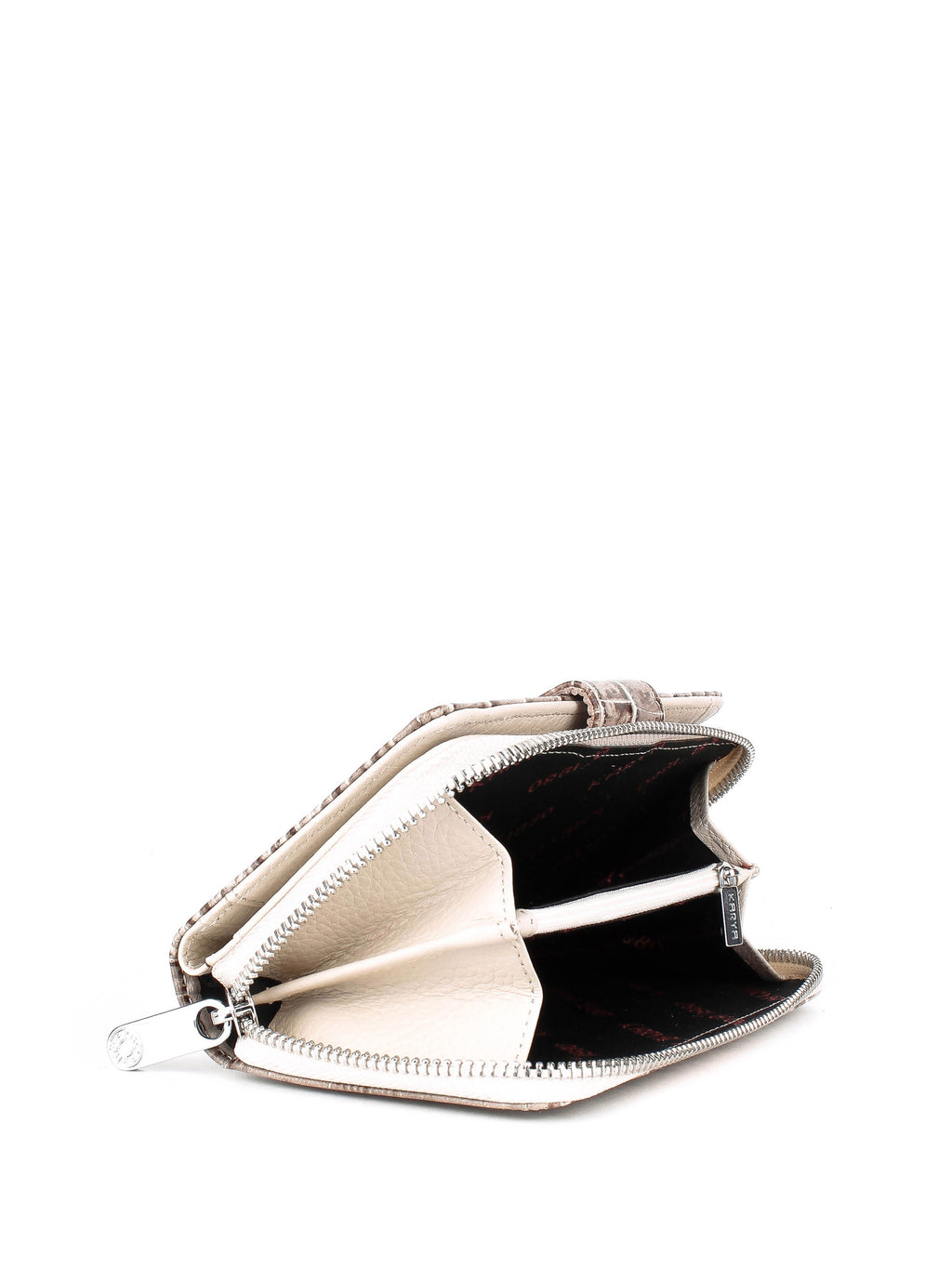 Cartera de piel italiana Beige 2009-526