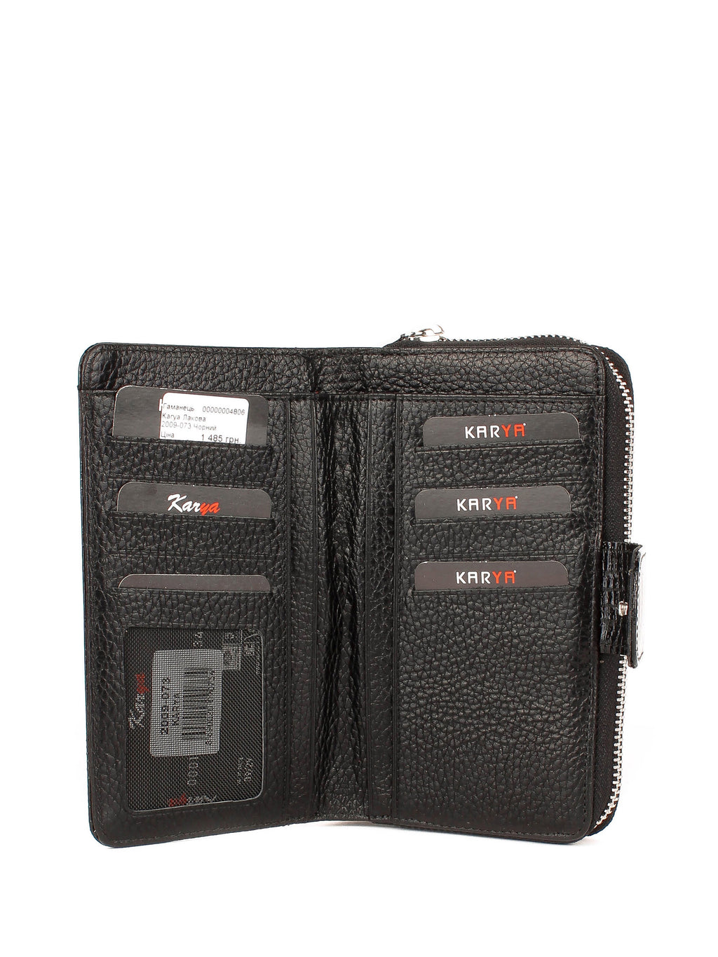 Cartera de piel italiana Negro 2009-073