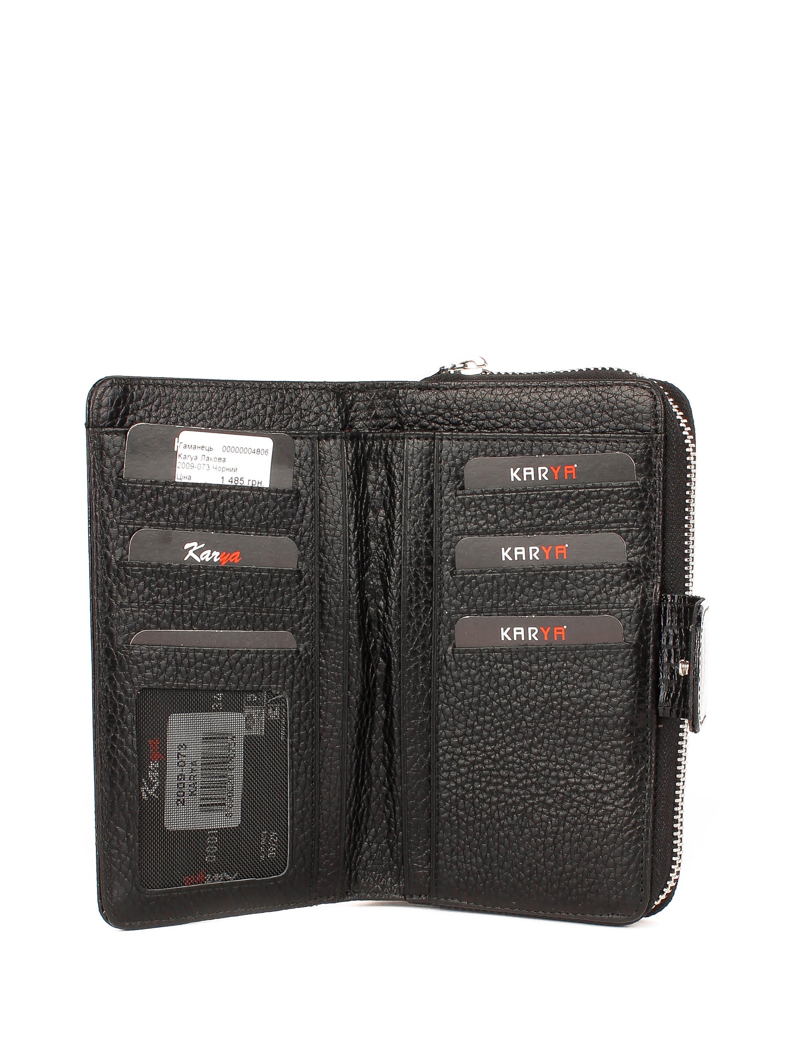 Cartera de piel italiana Negro 2009-073