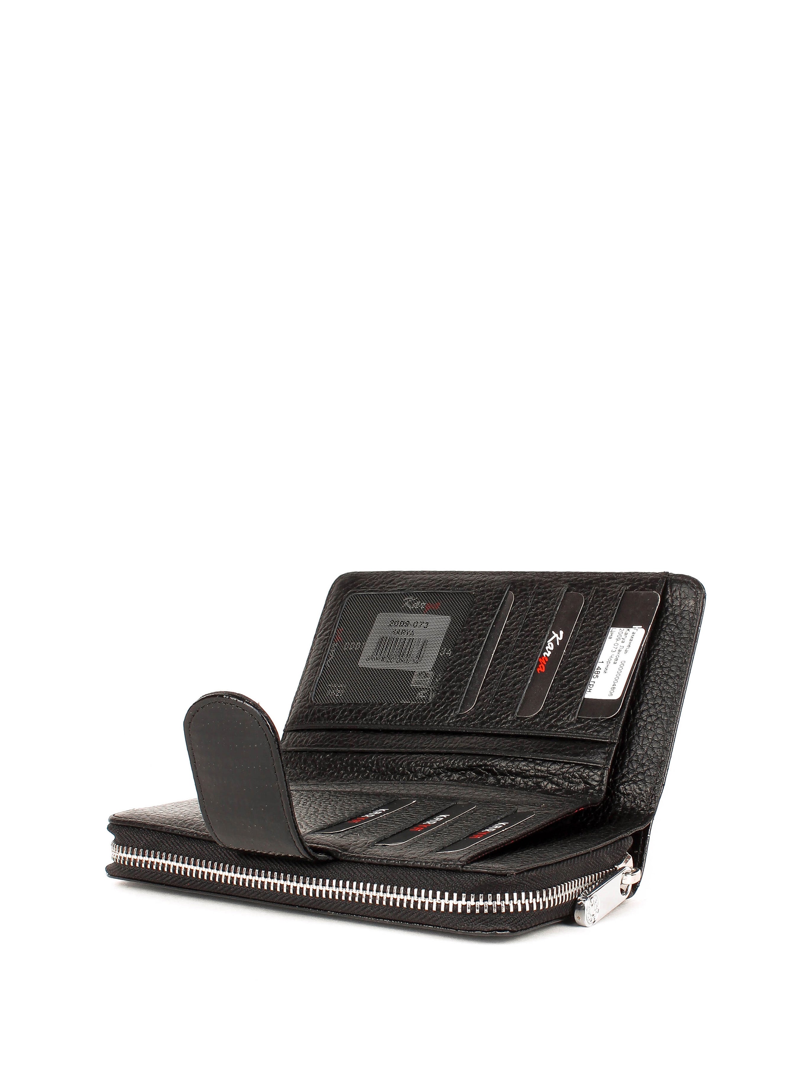 Cartera de piel italiana Negro 2009-073