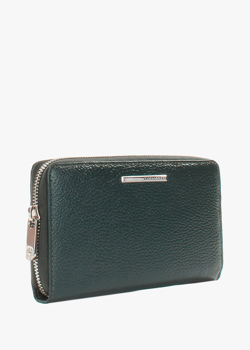 Cartera de piel italiana Verde 1072-030