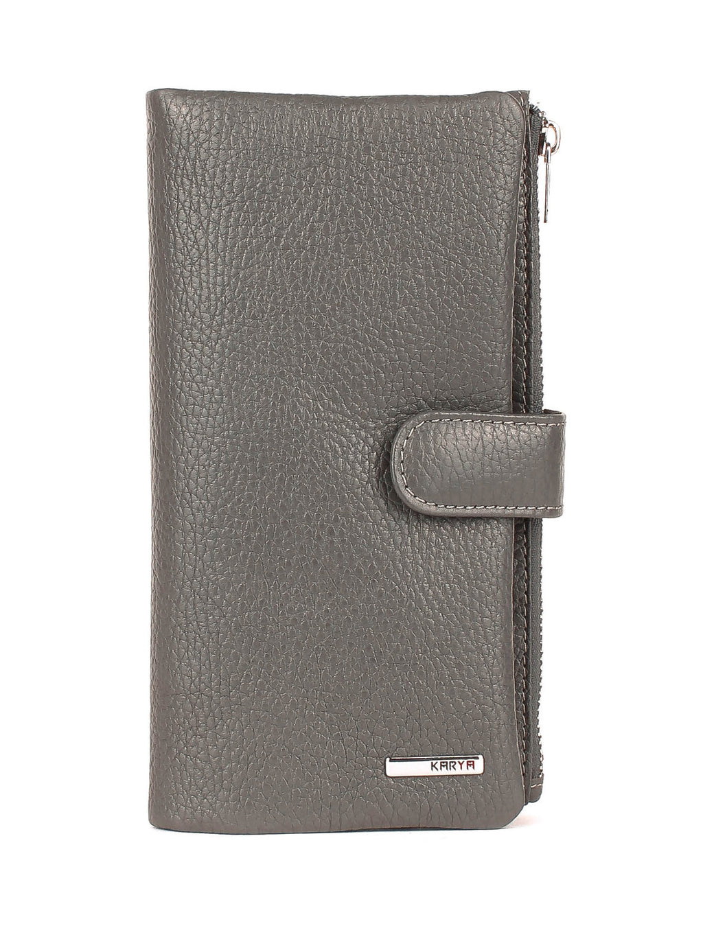 Cartera de piel italiana Gris 1129-081