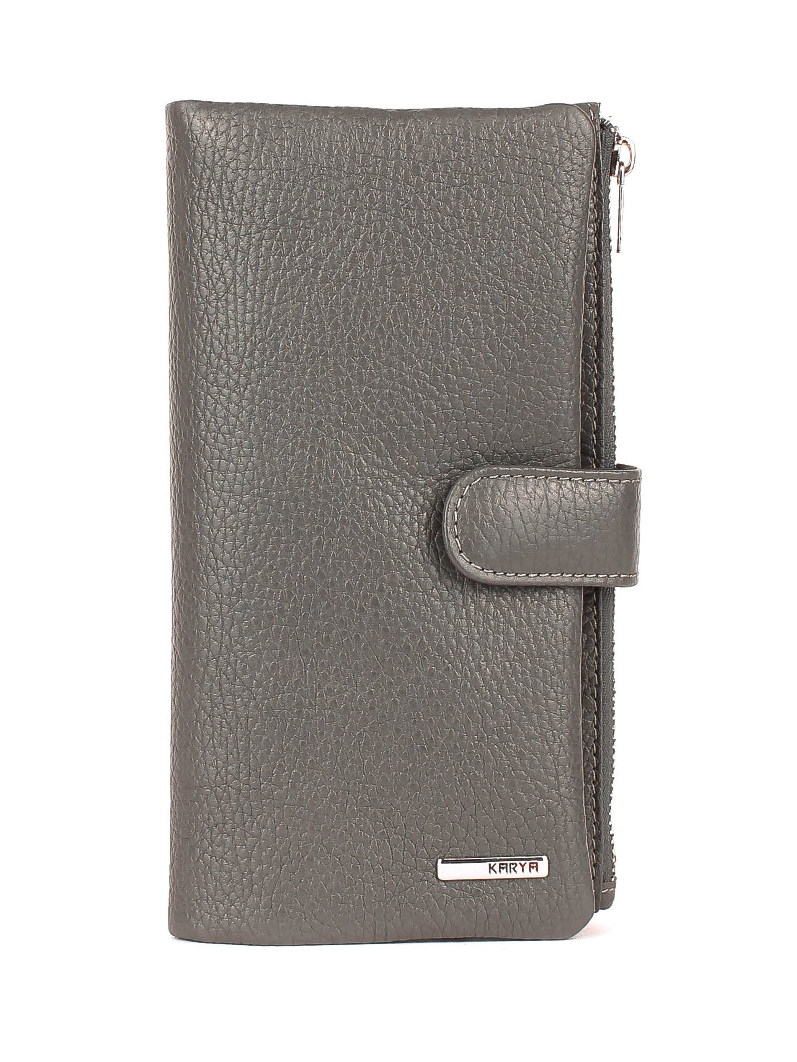 Cartera de piel italiana Gris 1129-081