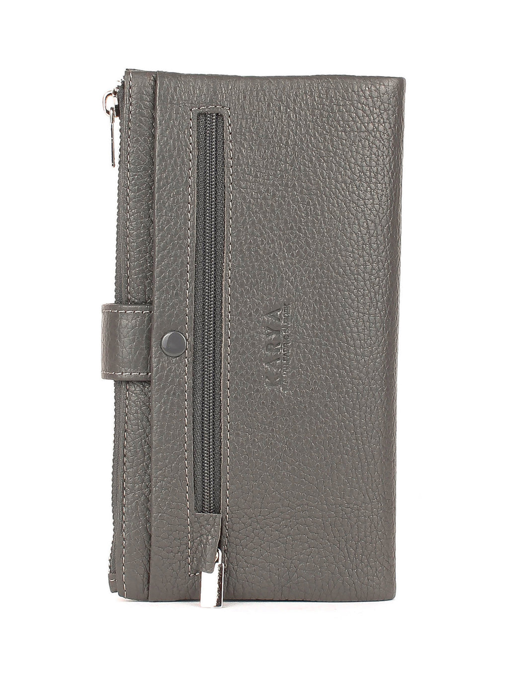 Cartera de piel italiana Gris 1129-081