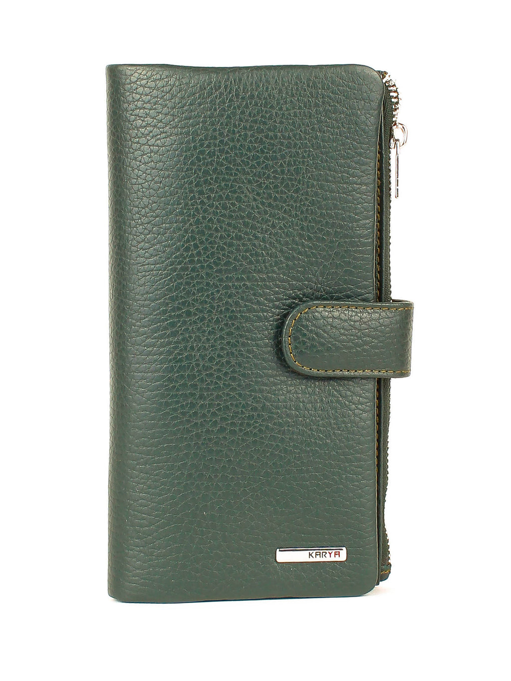 Cartera de piel italiana Verde 1129-030