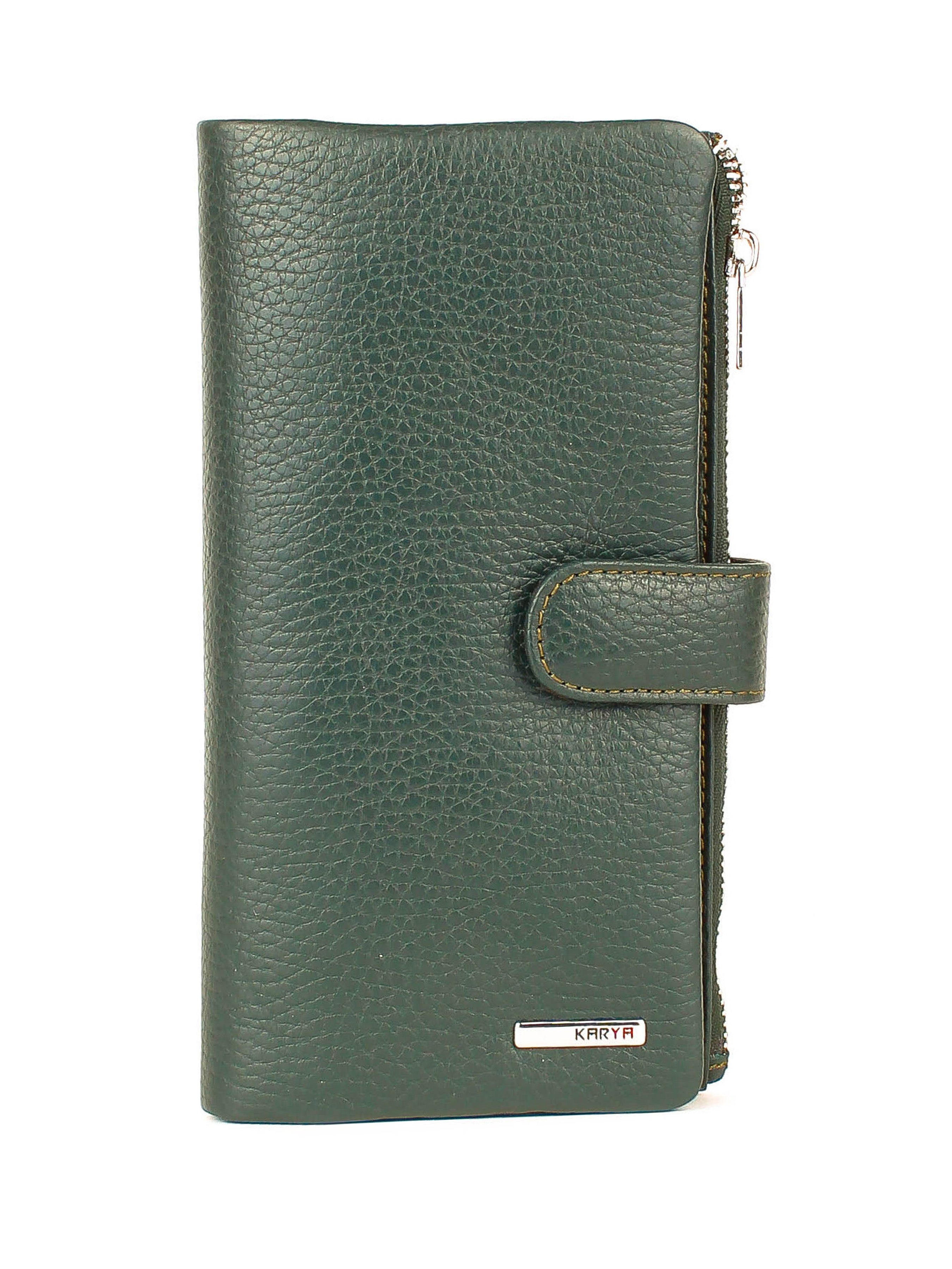 Cartera de piel italiana Verde 1129-030