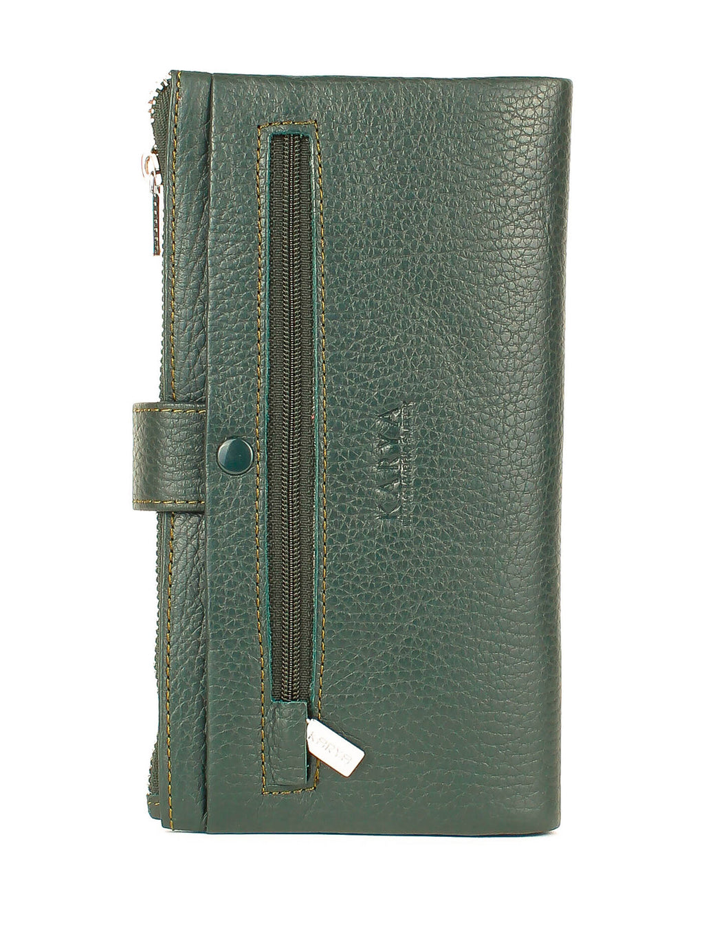 Cartera de piel italiana Verde 1129-030