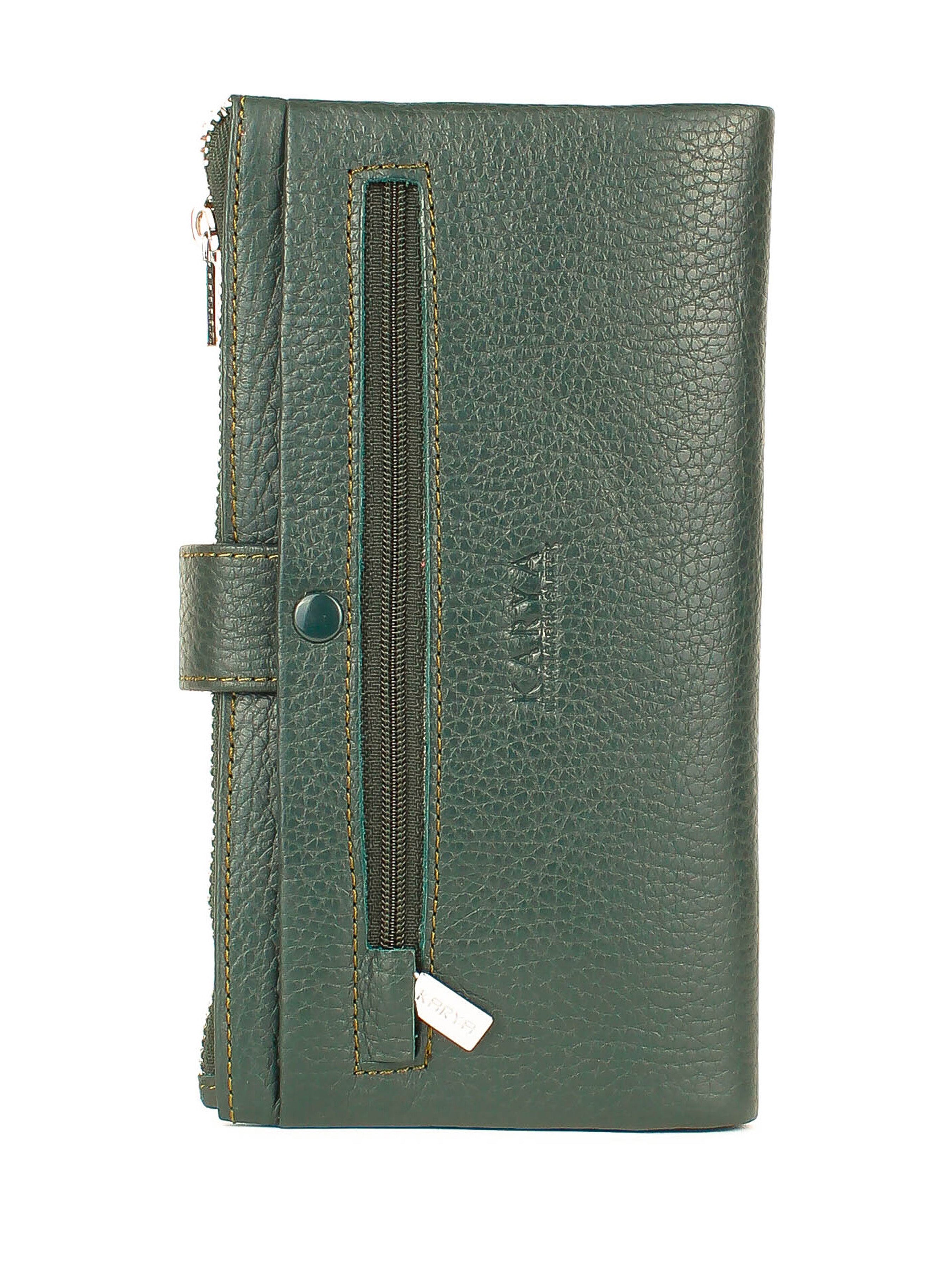Cartera de piel italiana Verde 1129-030