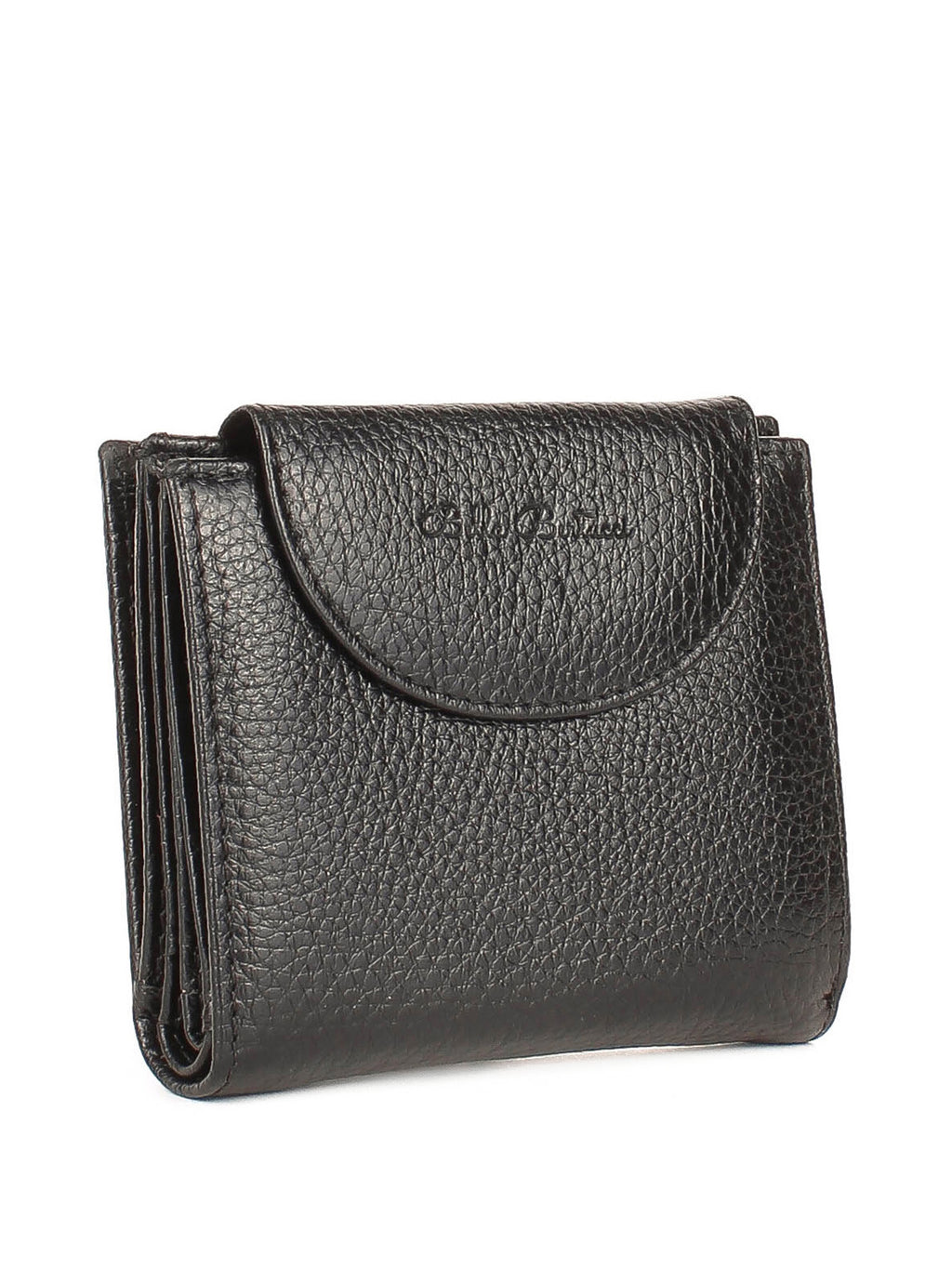 Cartera de piel italiana Negro 755-1