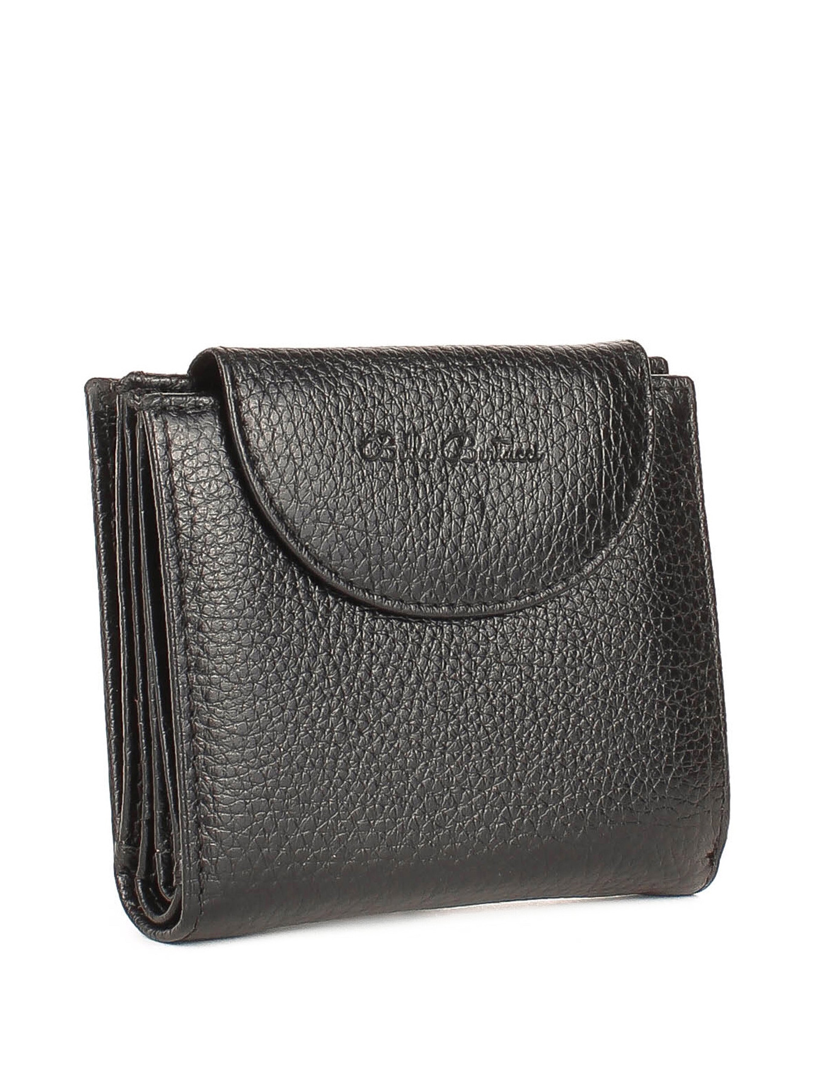 Cartera de piel italiana Negro 755-1