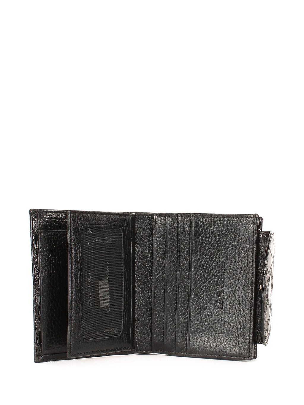 Cartera de piel italiana Negro 755-1