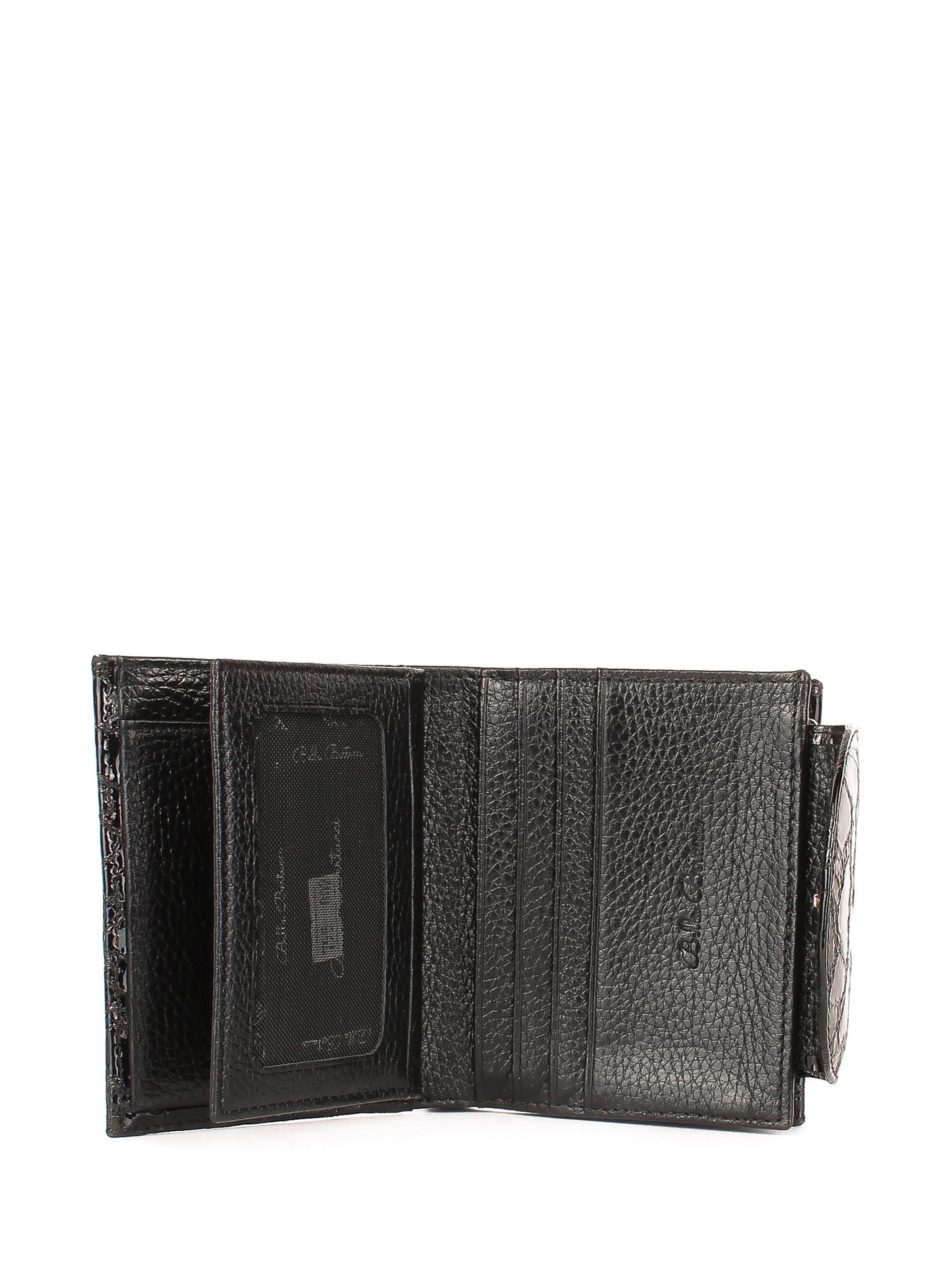 Cartera de piel italiana Negro 755-1